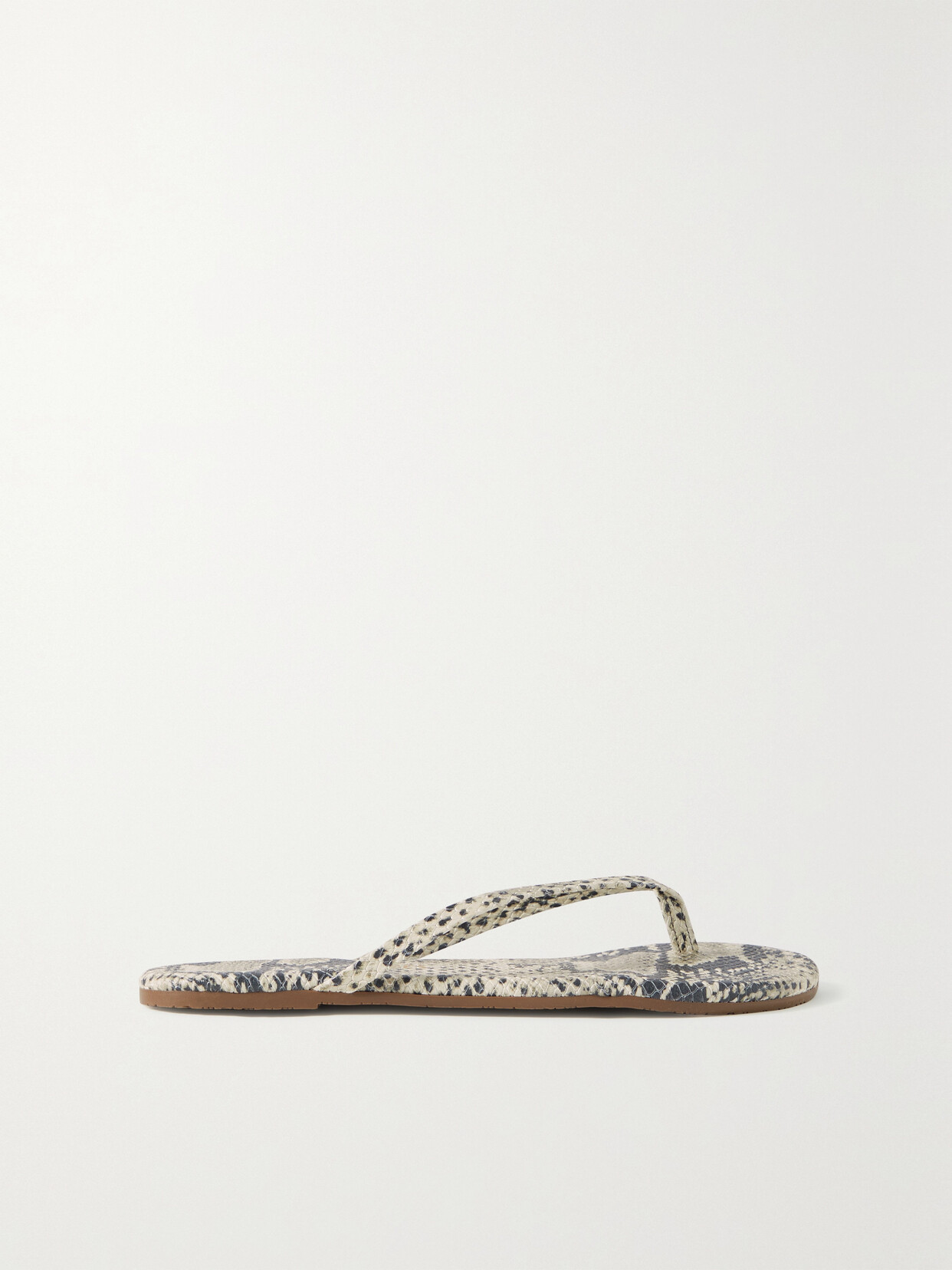 TKEES STUDIO EXOTIC SNAKE-EFFECT LEATHER FLIP FLOPS