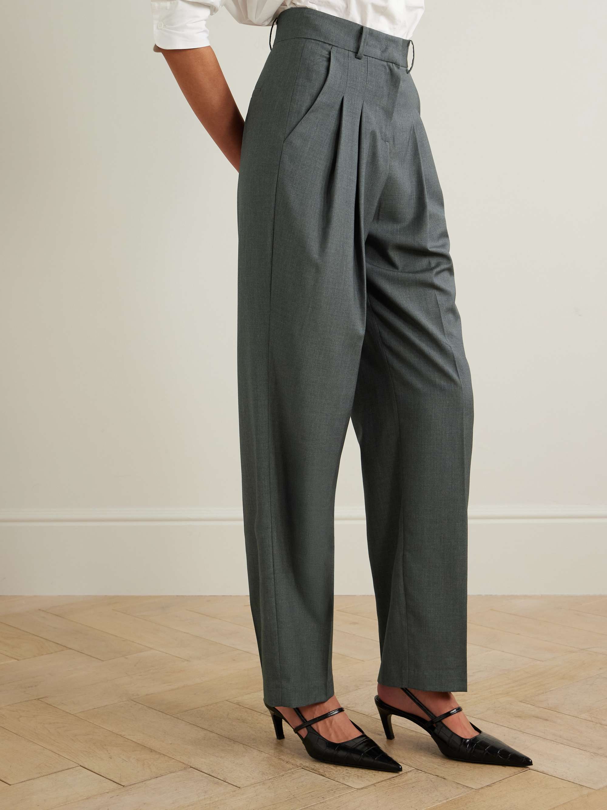 THE FRANKIE SHOP Gelso pleated TENCEL-blend straight-leg pants