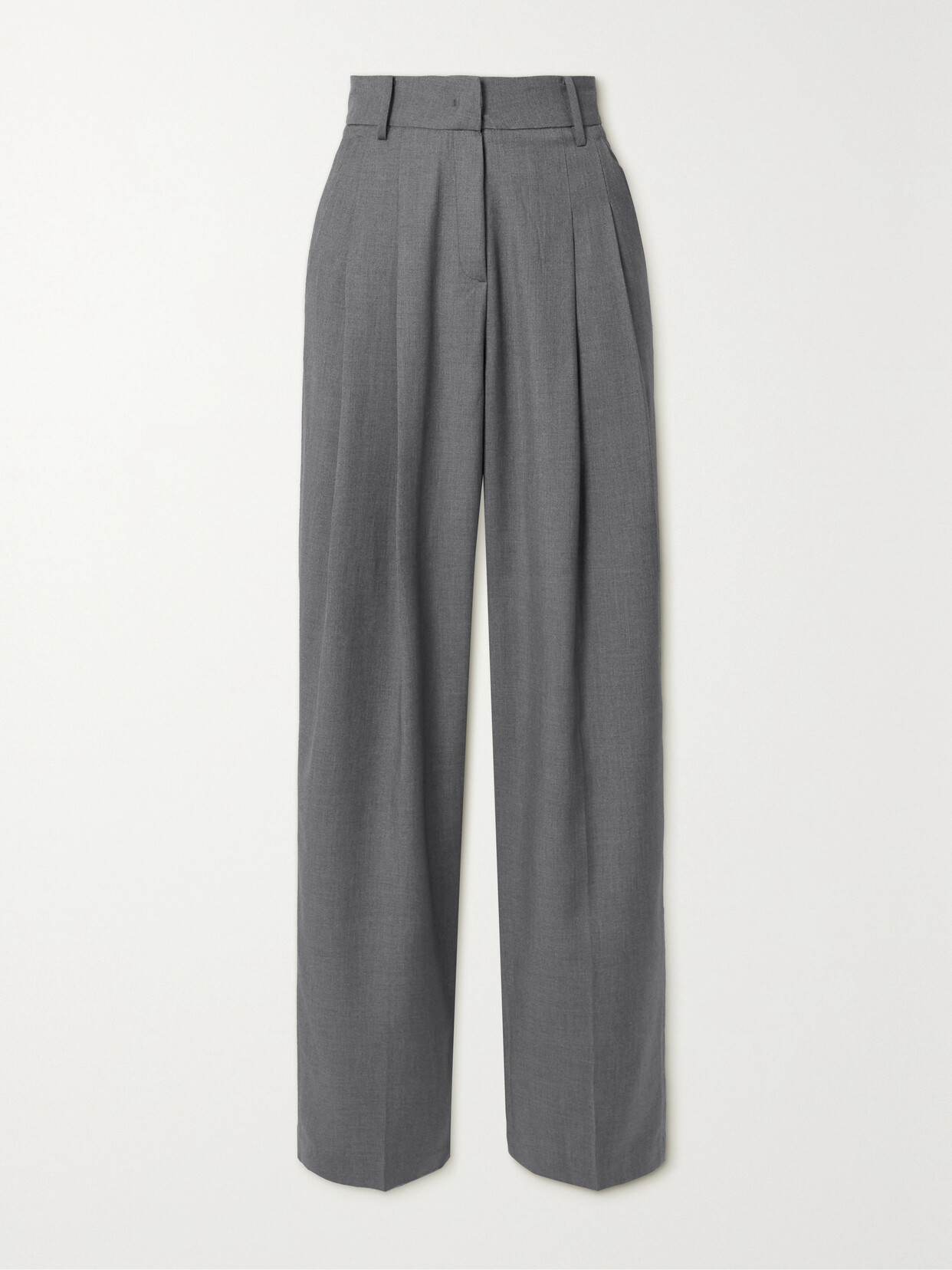 The Frankie Shop Gelso Pleated Tencel-blend Straight-leg Pants In Gray