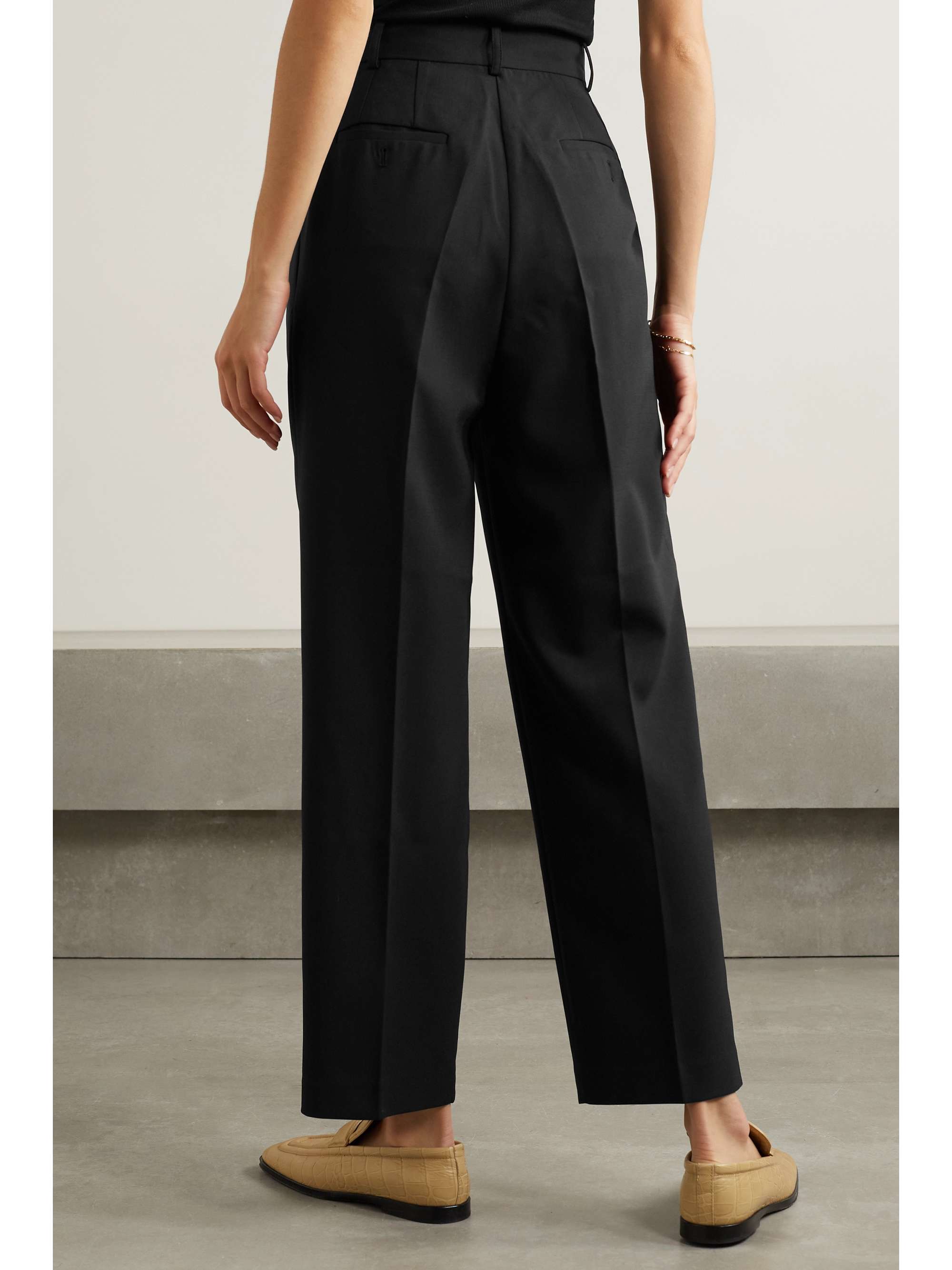 FRANKIE SHOP Bea pleated crepe straight-leg pants