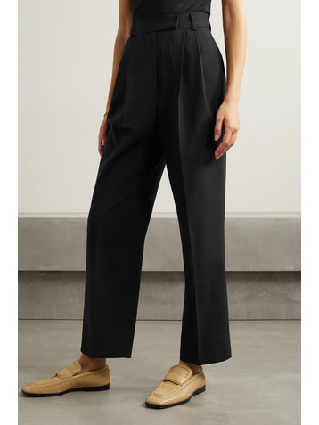 The Frankie Shop Bea pleated crepe straight-leg pants