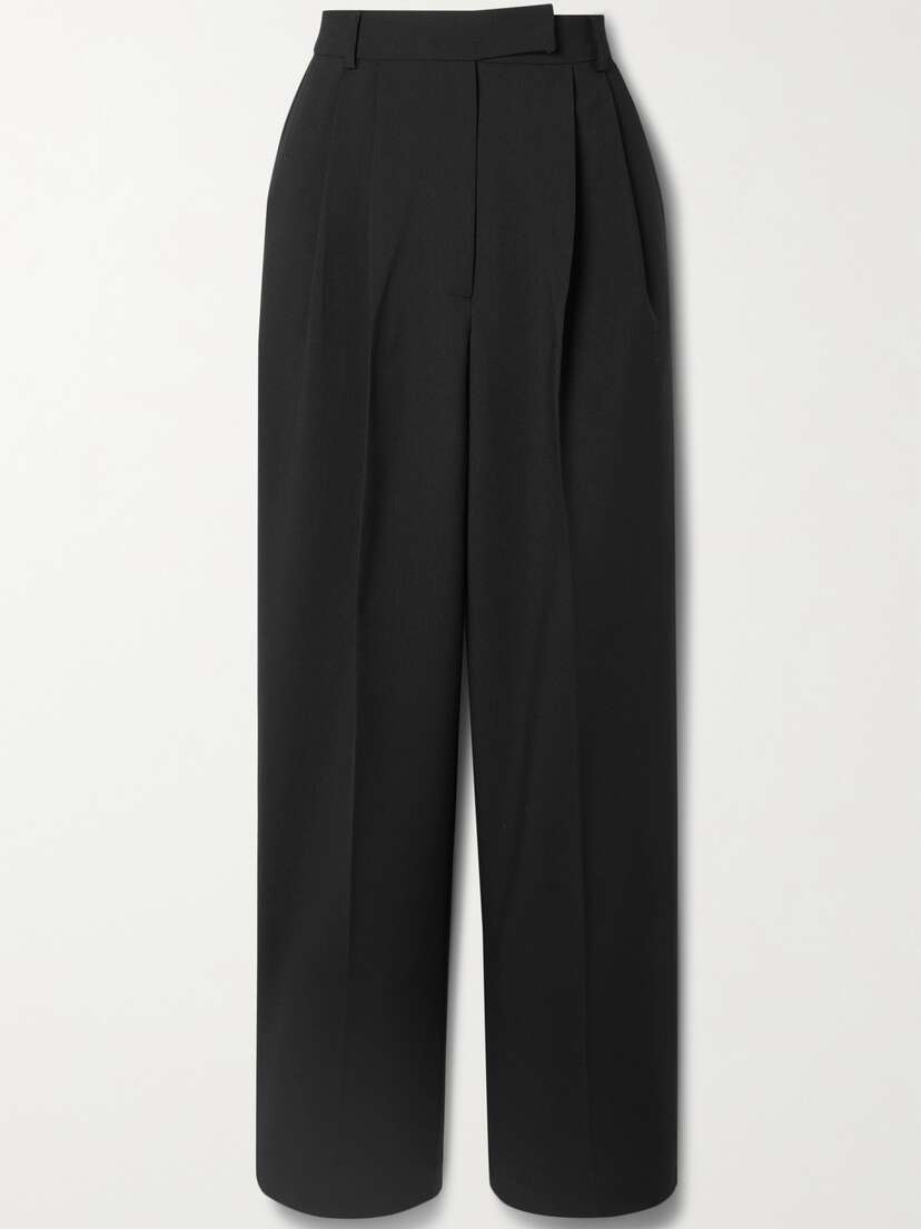 The Frankie Shop Bea Pleated Crepe Straight-leg Pants