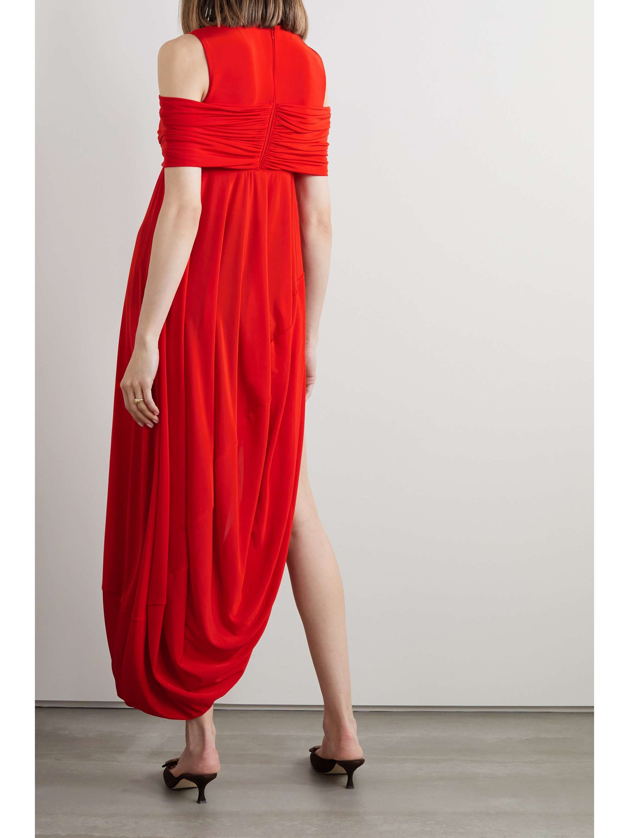 RENAISSANCE RENAISSANCE Harumi cold-shoulder draped stretch-jersey dress
