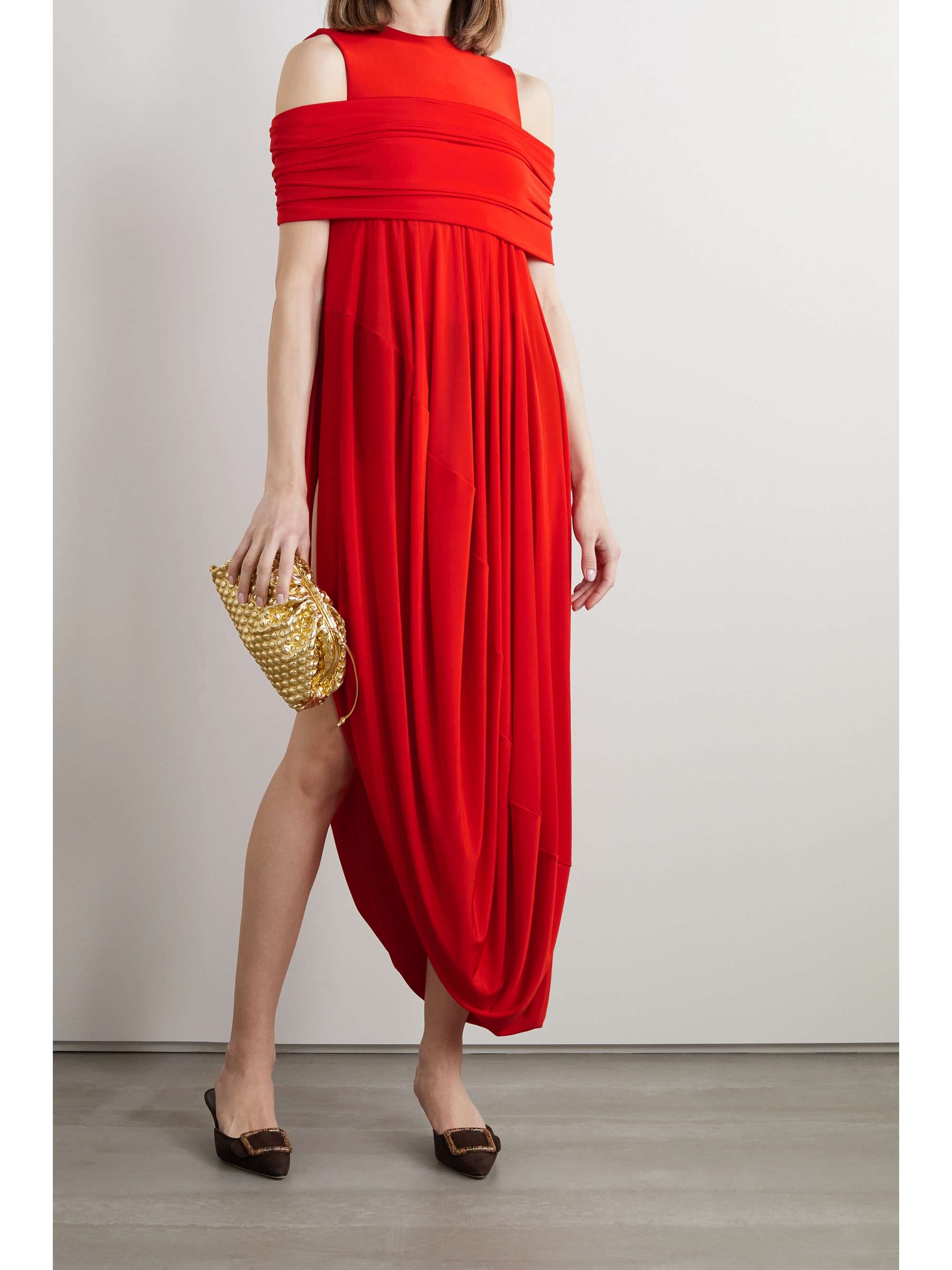 RENAISSANCE RENAISSANCE Harumi cold-shoulder draped stretch-jersey dress