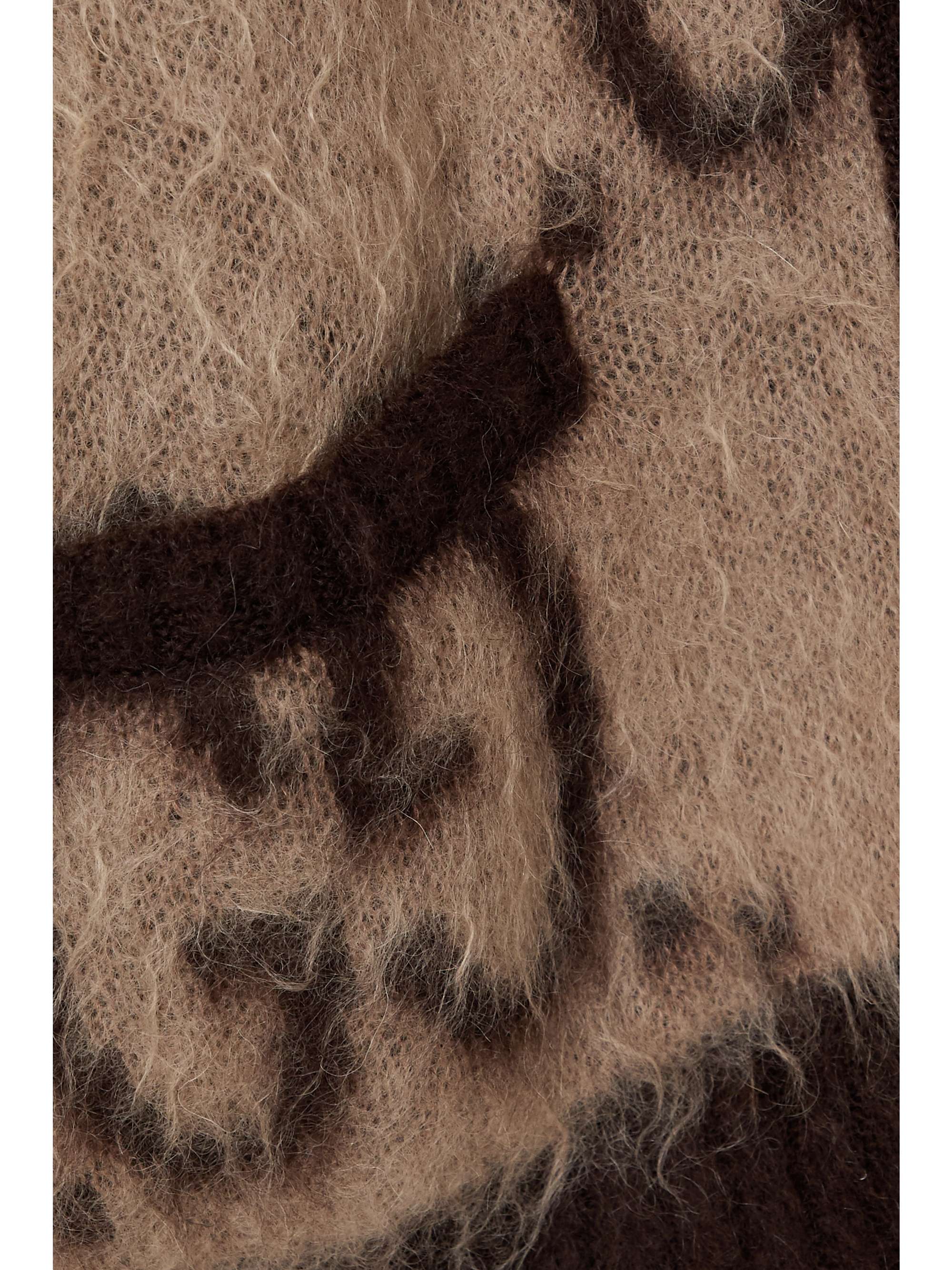 GUCCI Oversized reversible jacquard-knit mohair-blend cardigan