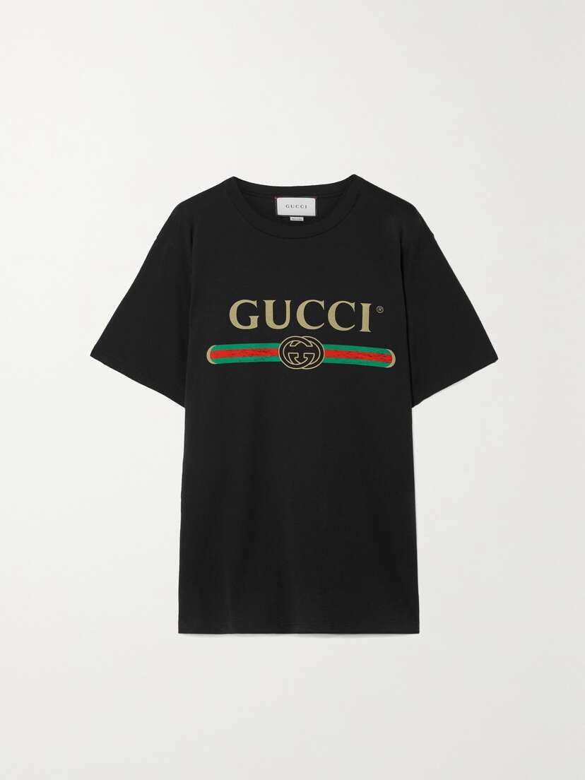 Gucci Oversized Appliquéd Printed Cotton-jersey T-shirt