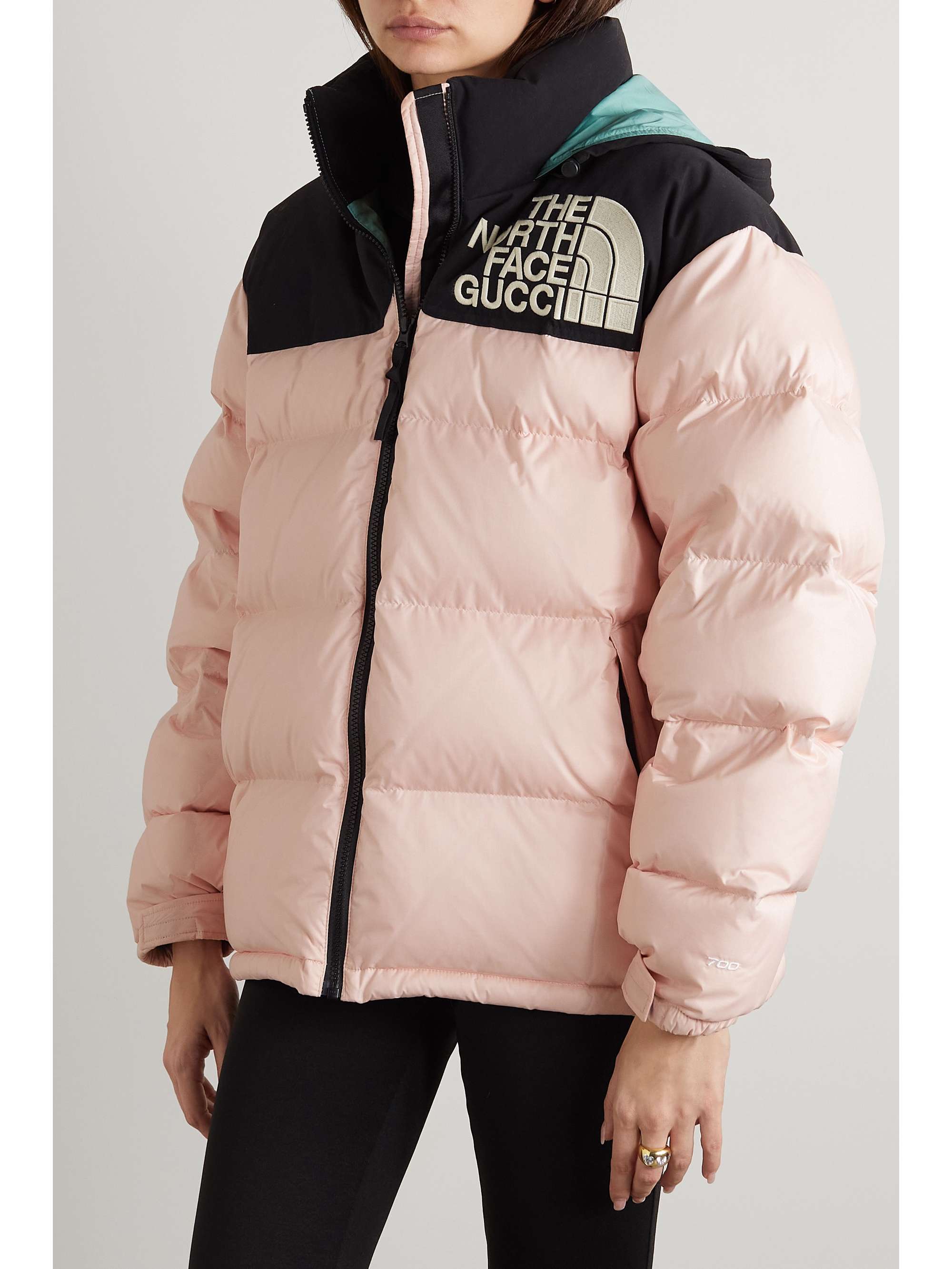 Pink The North Face Hooded Embroidered Quilted Shell Down Jacket Gucci Net A Porter Pink The North Face Hooded Embroidered Quilted Shell Down Jacket Gucci Net A Porter