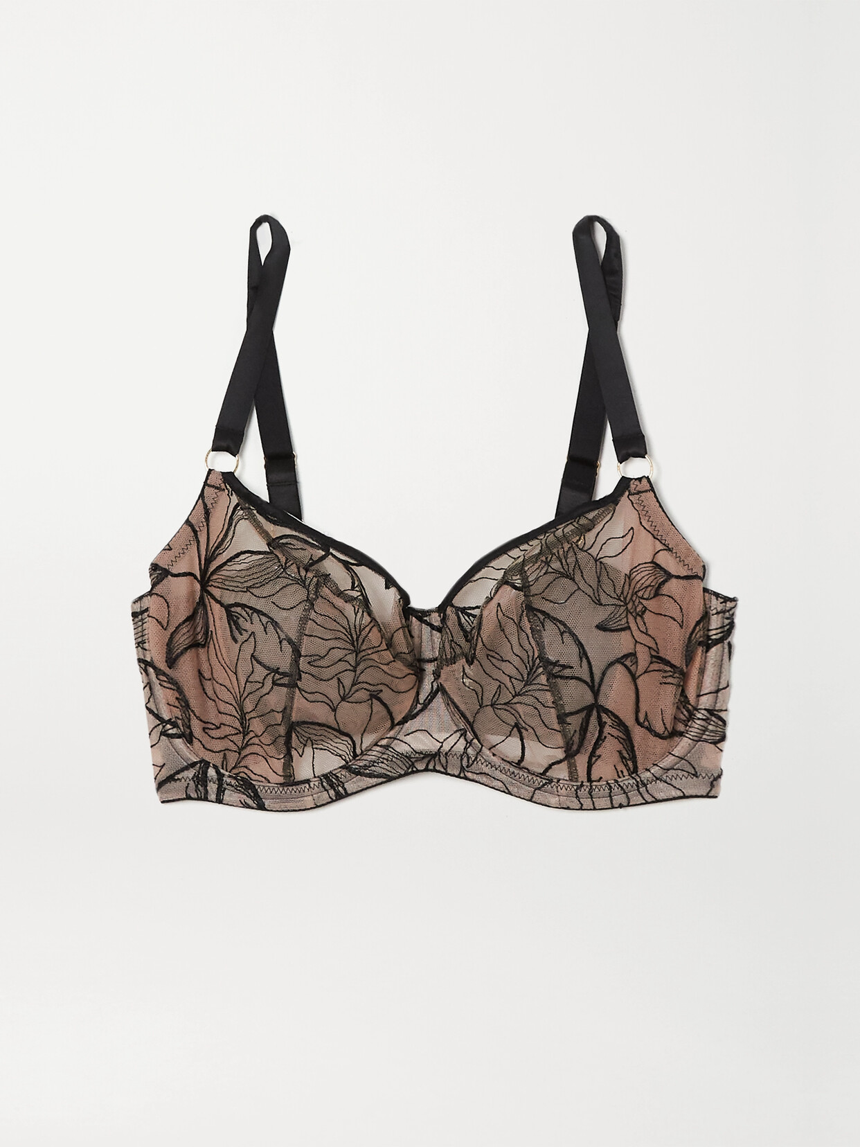 KATHERINE HAMILTON Vivian Satin-trimmed Embroidered Tulle Underwired Bra - Black