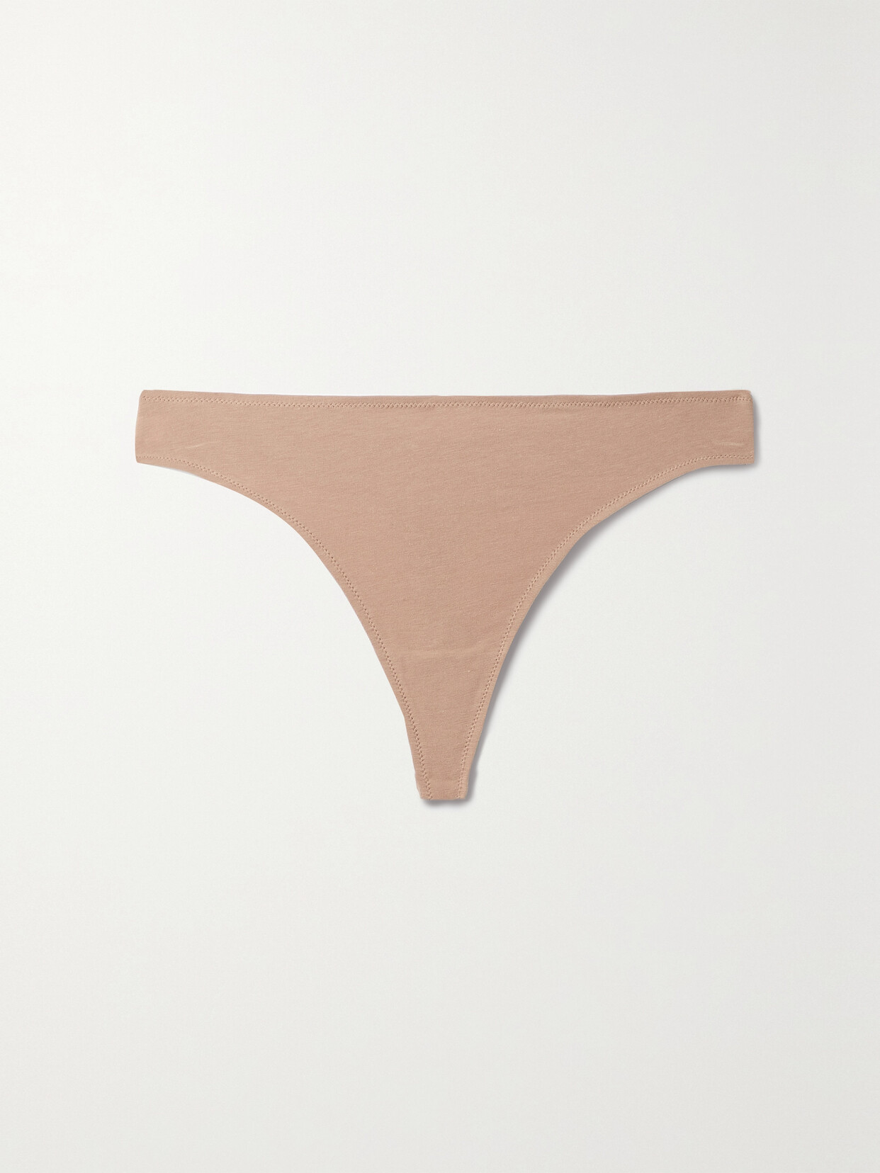 Skin - + Net Sustain Genny Stretch Organic Pima Cotton-jersey Thong - Brown