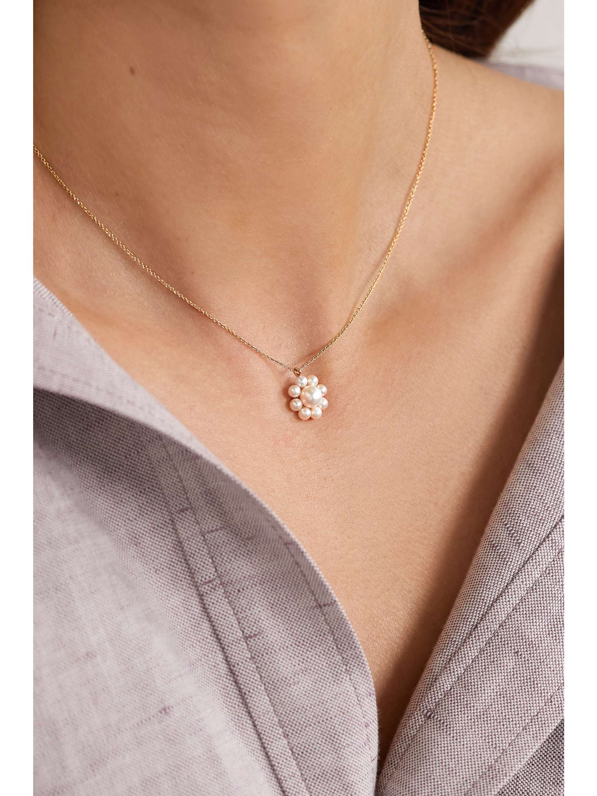 SOPHIE BILLE BRAHE Margherita 14-karat gold pearl necklace