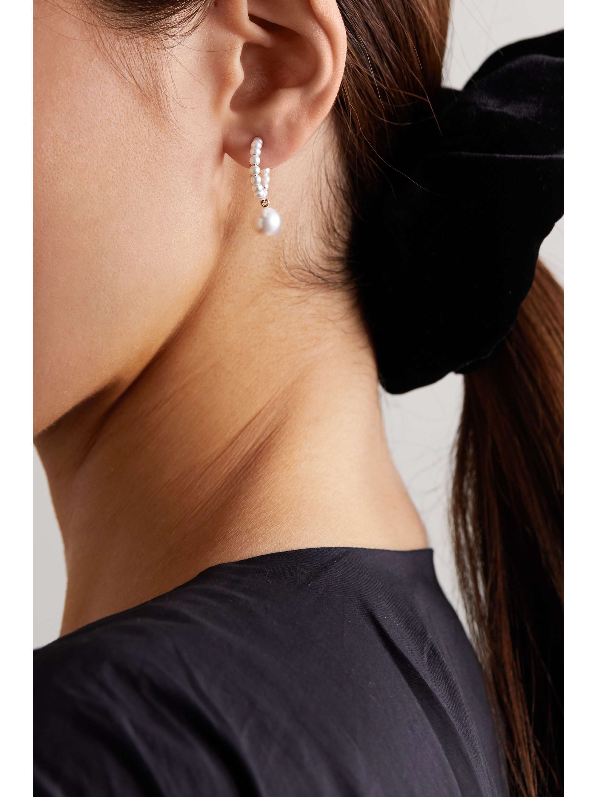 SOPHIE BILLE BRAHE Marco Perle 14-karat gold pearl hoop earring