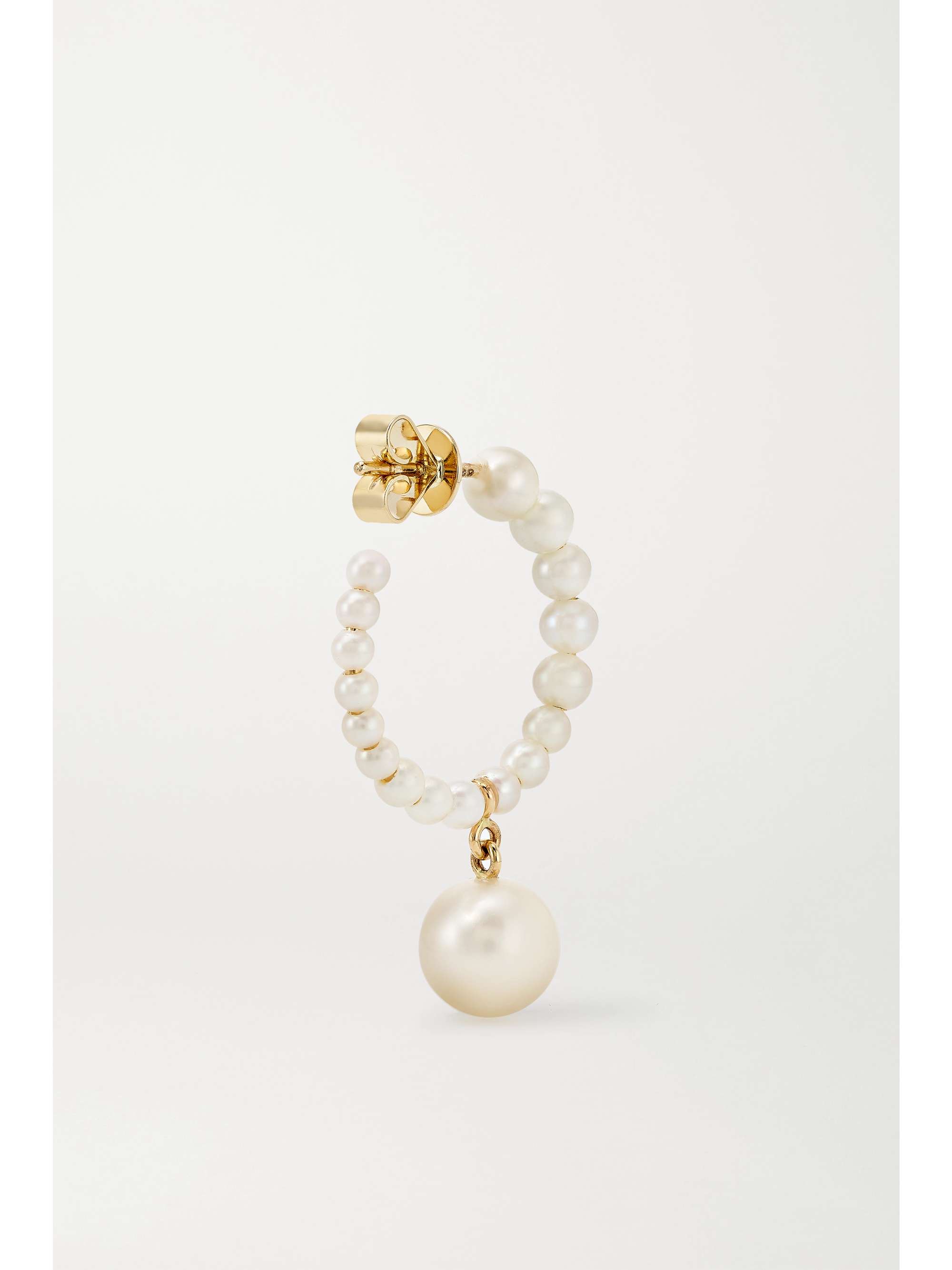 SOPHIE BILLE BRAHE Boucle Marco Perle 14-karat gold pearl hoop earrings