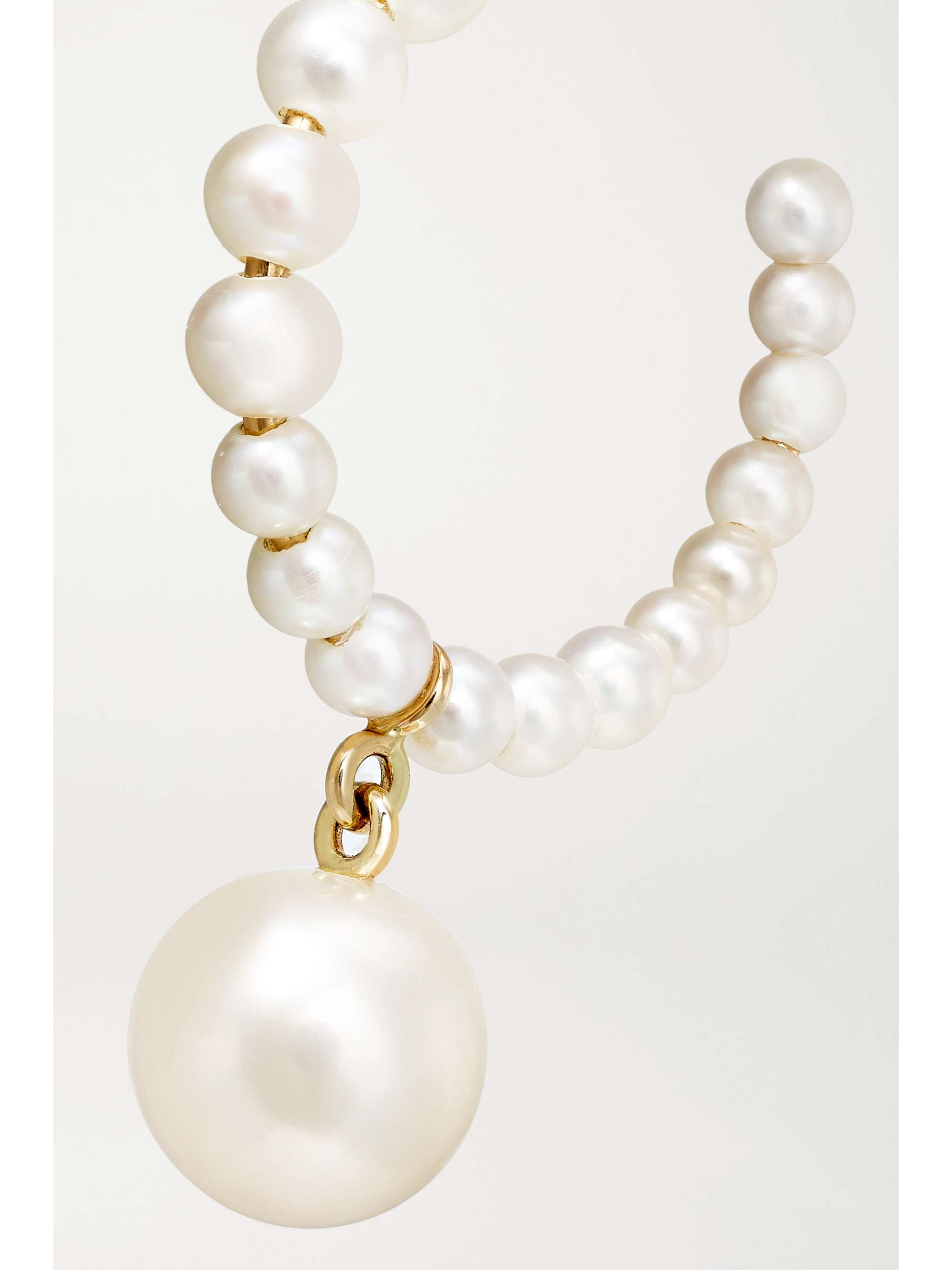 SOPHIE BILLE BRAHE Boucle Marco Perle 14-karat gold pearl hoop earrings