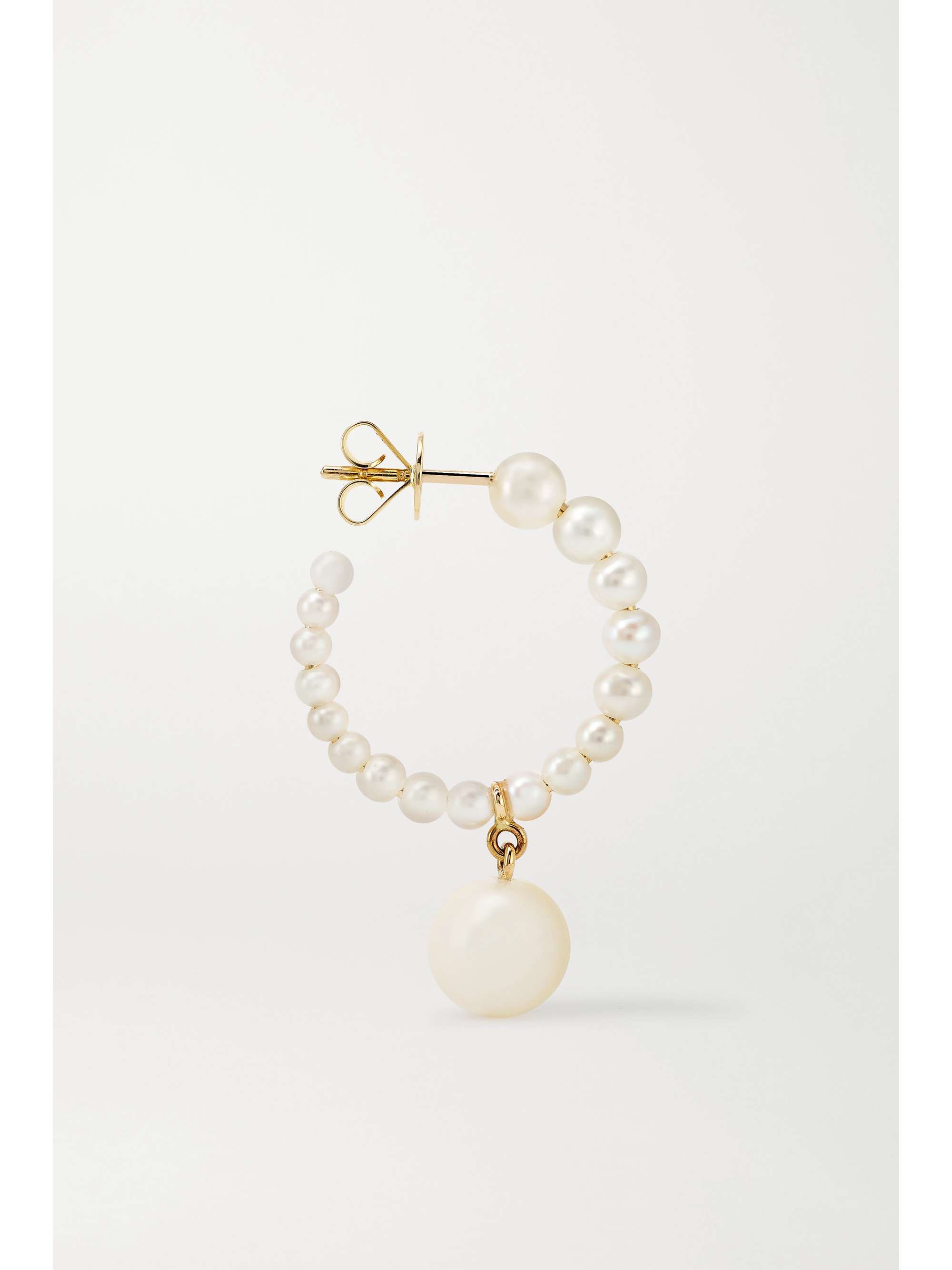 SOPHIE BILLE BRAHE Boucle Marco Perle 14-karat gold pearl hoop earrings