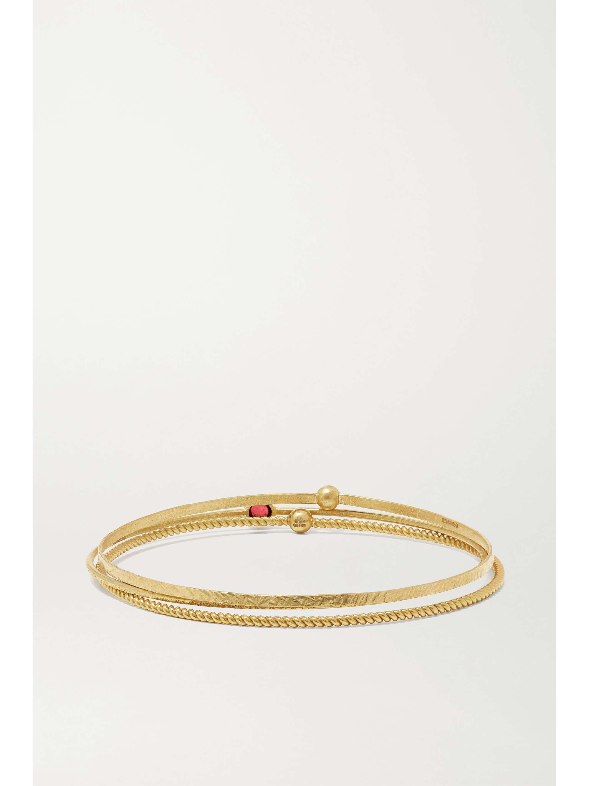 PIPPA SMALL + NET SUSTAIN set of three 18-karat gold and spinel bangles