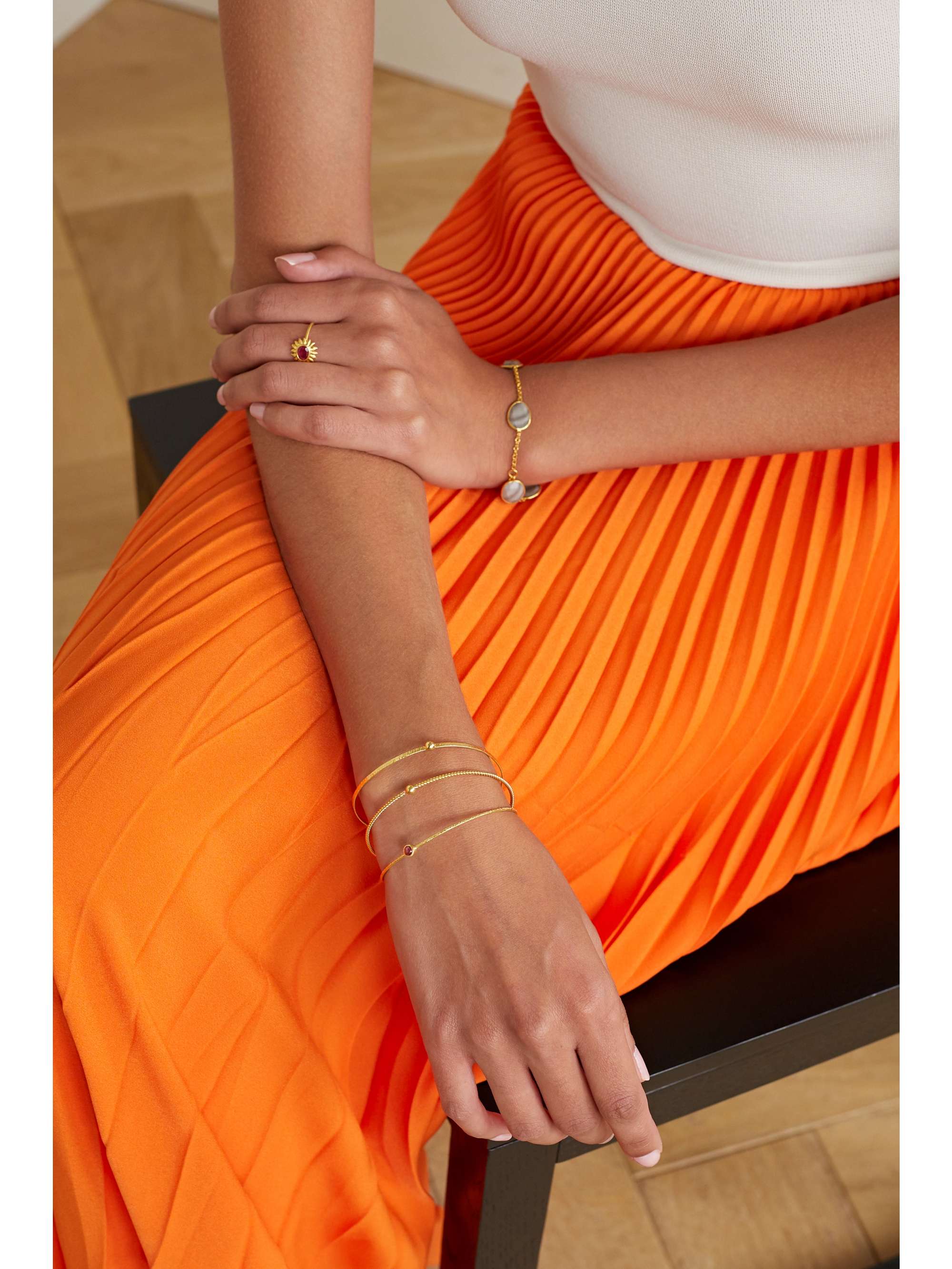 PIPPA SMALL + NET SUSTAIN set of three 18-karat gold and spinel bangles