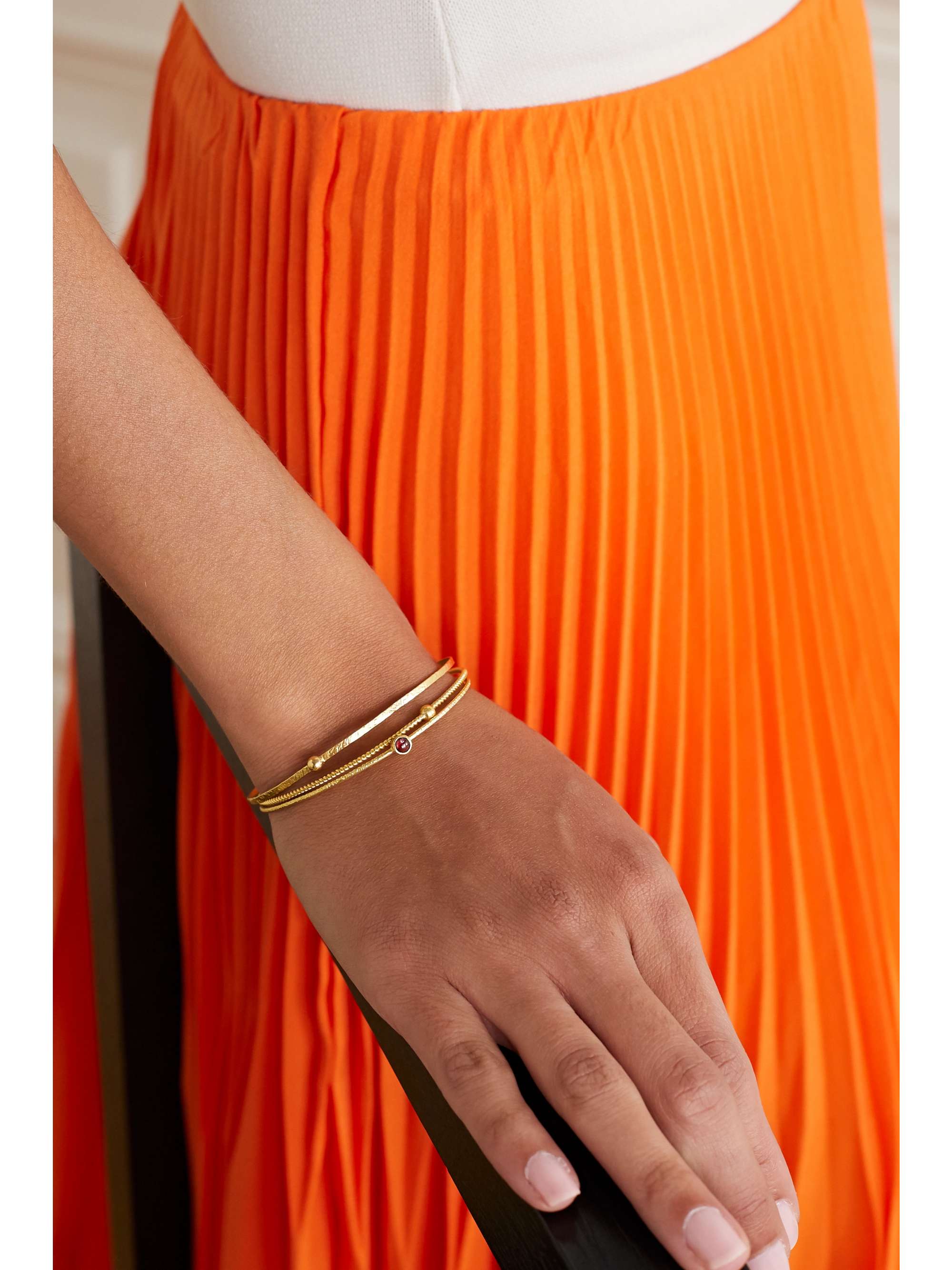PIPPA SMALL + NET SUSTAIN set of three 18-karat gold and spinel bangles