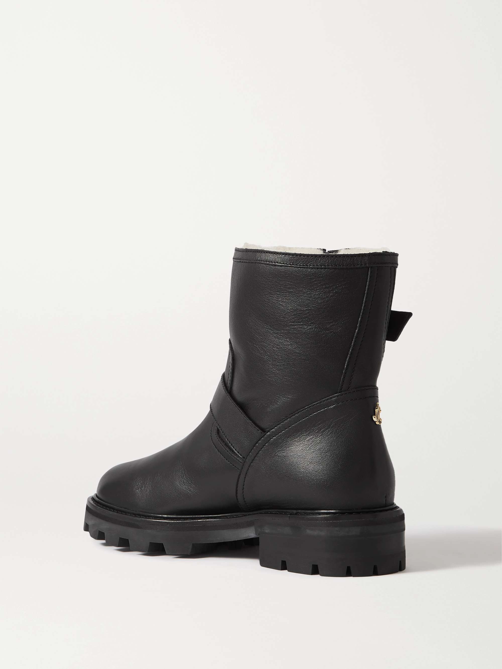 JIMMY CHOO Youth II buckled shearling-lined leather ankle boots