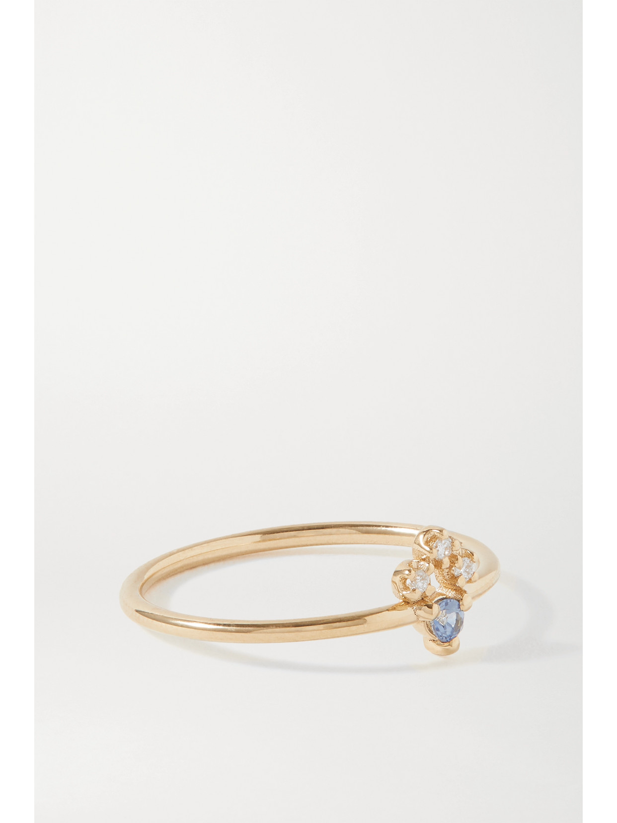 WWAKE POSY GOLD SAPPHIRE AND DIAMOND RING