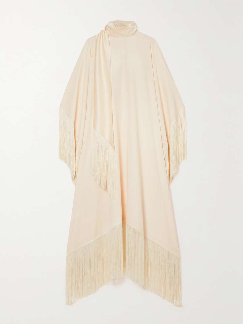 Taller Marmo + Net Sustain Mrs. Ross Fringed Crepe Kaftan