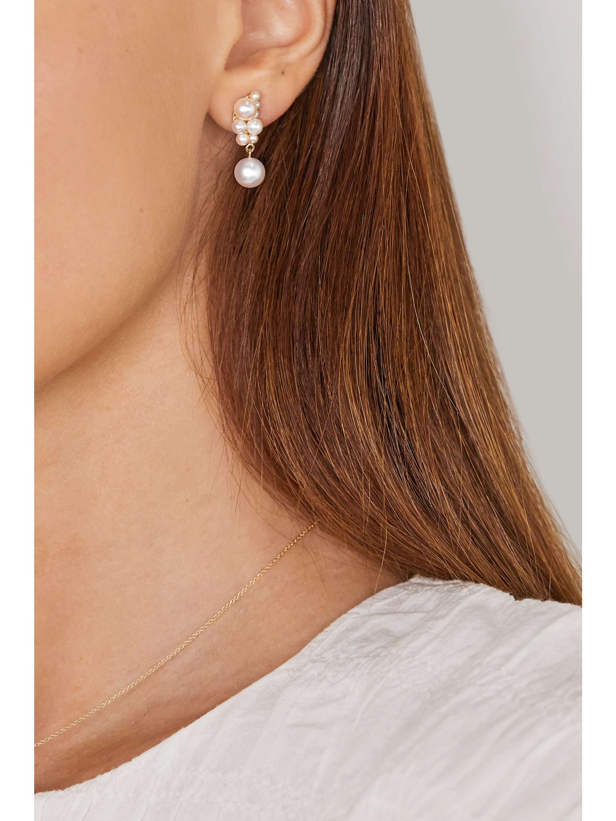 SOPHIE BILLE BRAHE Petite Corail 14-karat gold pearl earring