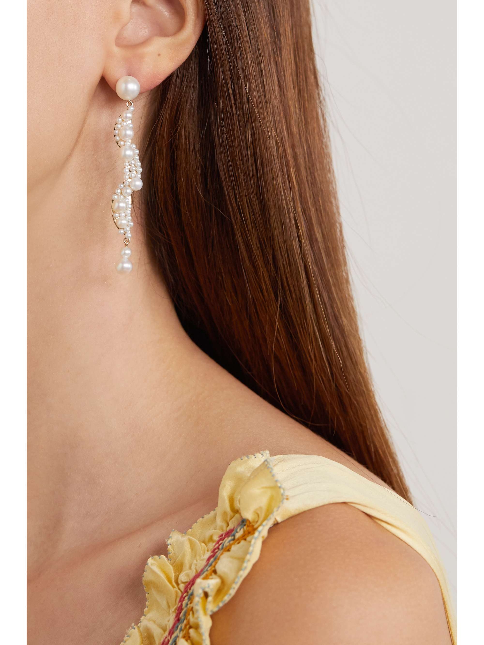 SOPHIE BILLE BRAHE Calder Perle 14-karat gold pearl earrings