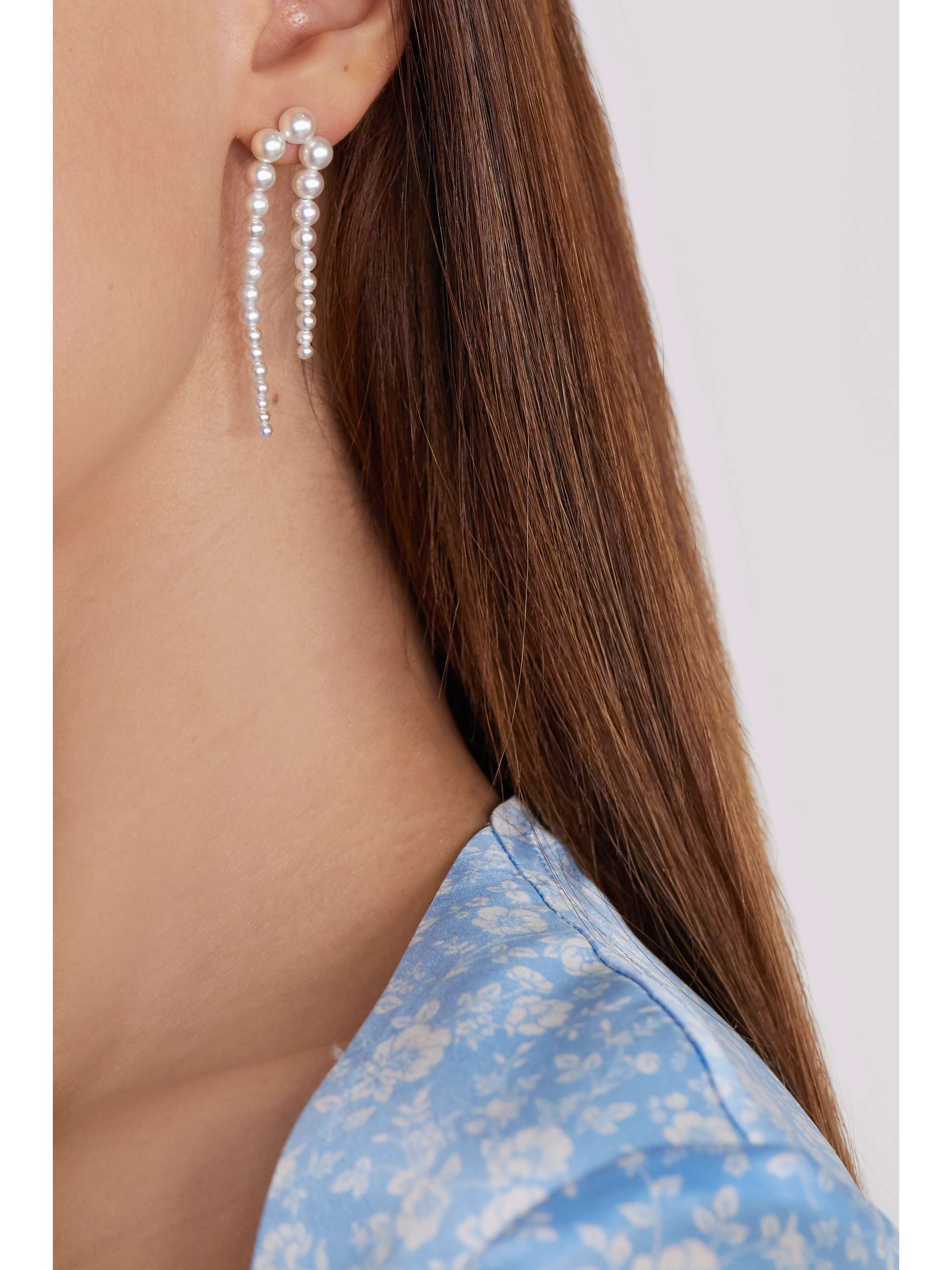 SOPHIE BILLE BRAHE Perle Nuit 14K 黄金珍珠单只耳环