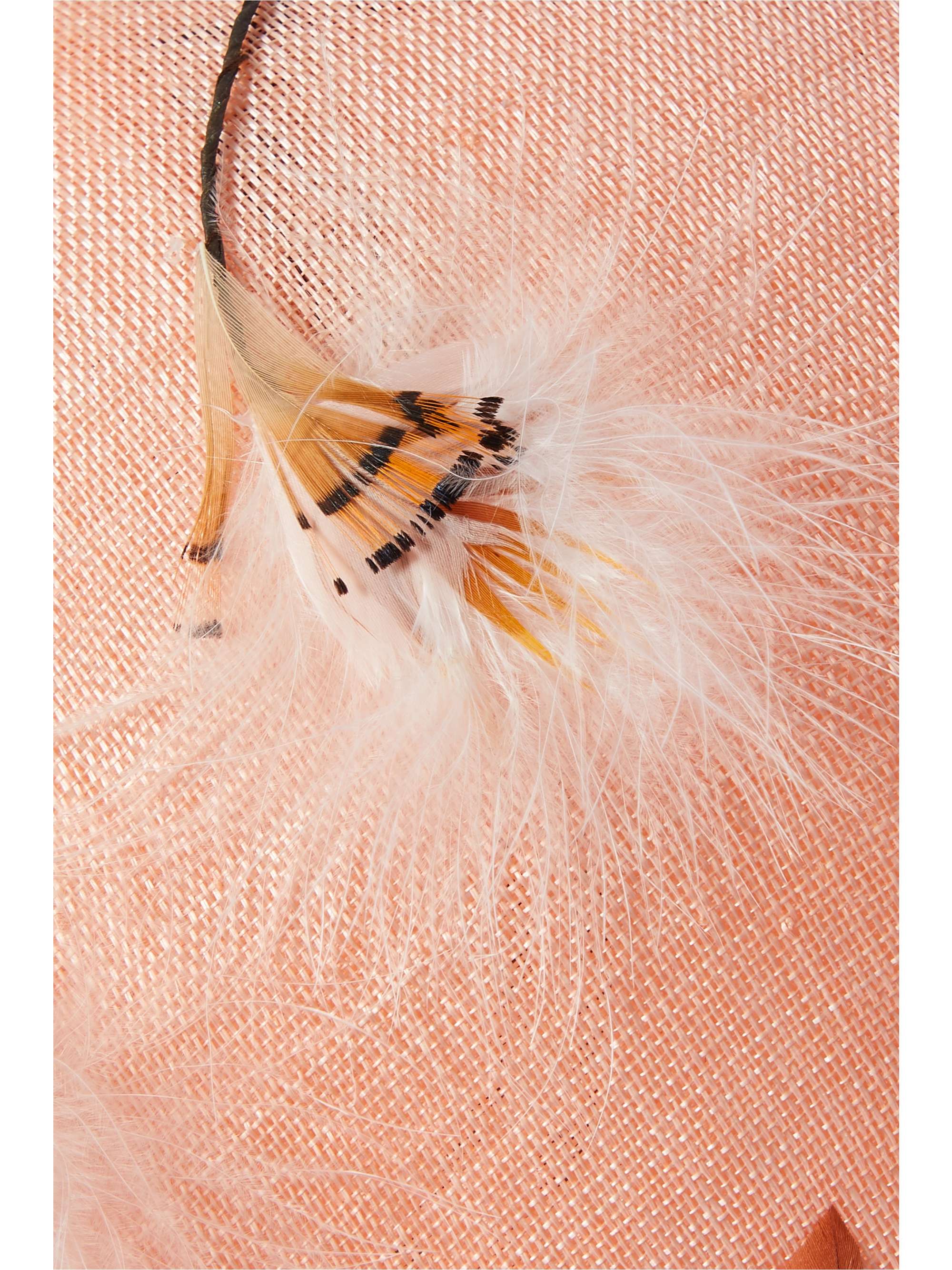 MERVE BAYINDIR Emmeline feather-embellished Pinokpok and tulle hat