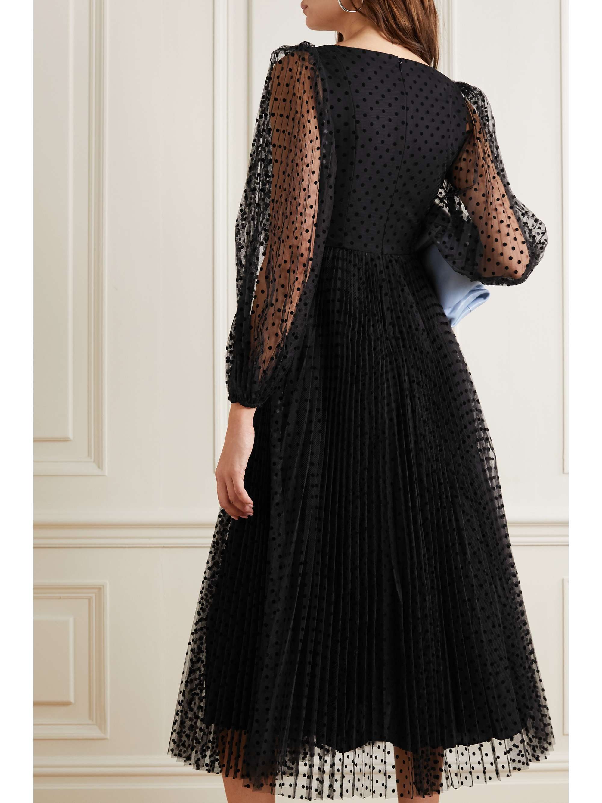 ZIMMERMANN Charm pleated polka-dot flocked tulle midi dress | NET-A-PORTER