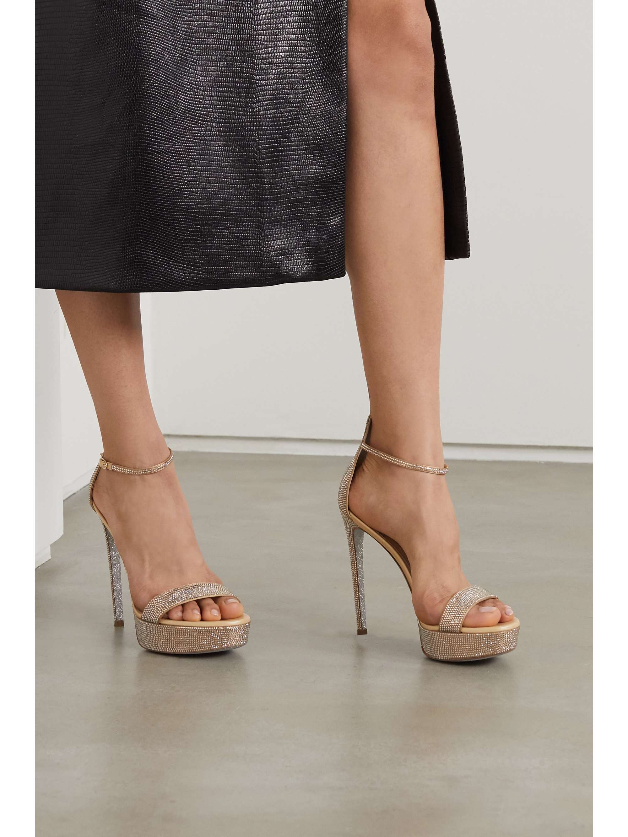 satin platform sandals