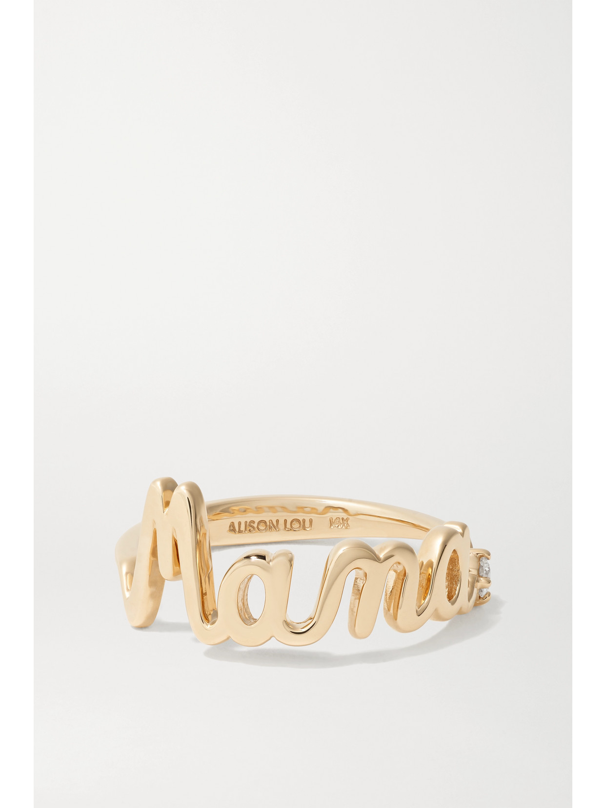 Alison Lou Mama 14-karat Gold Diamond Ring