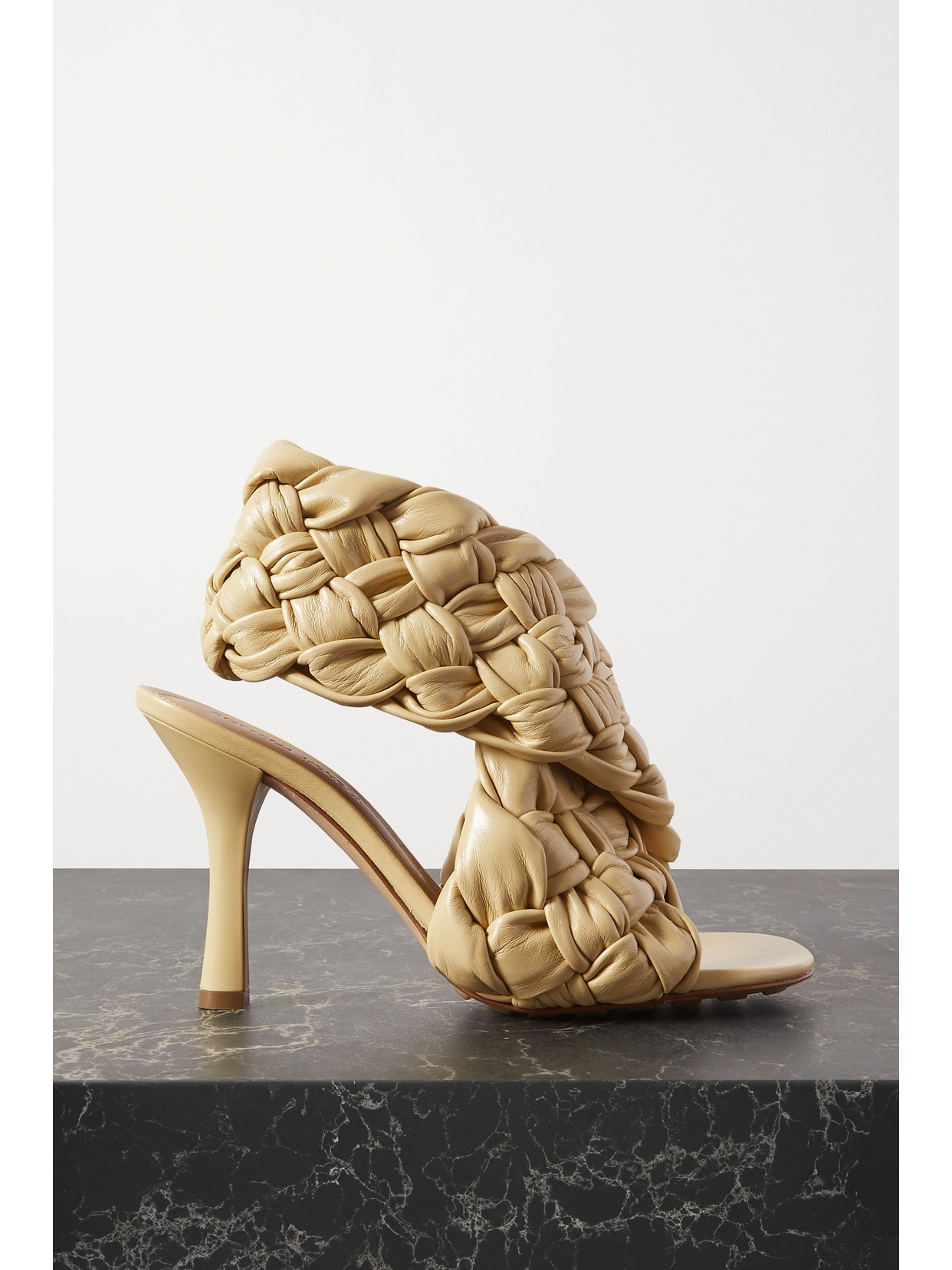 BOTTEGA VENETA INTRECCIATO LEATHER SLINGBACK SANDALS