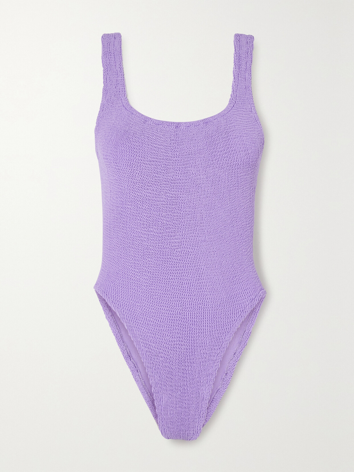 Shop Hunza G + Net Sustain Seersucker Swimsuit In Lilac