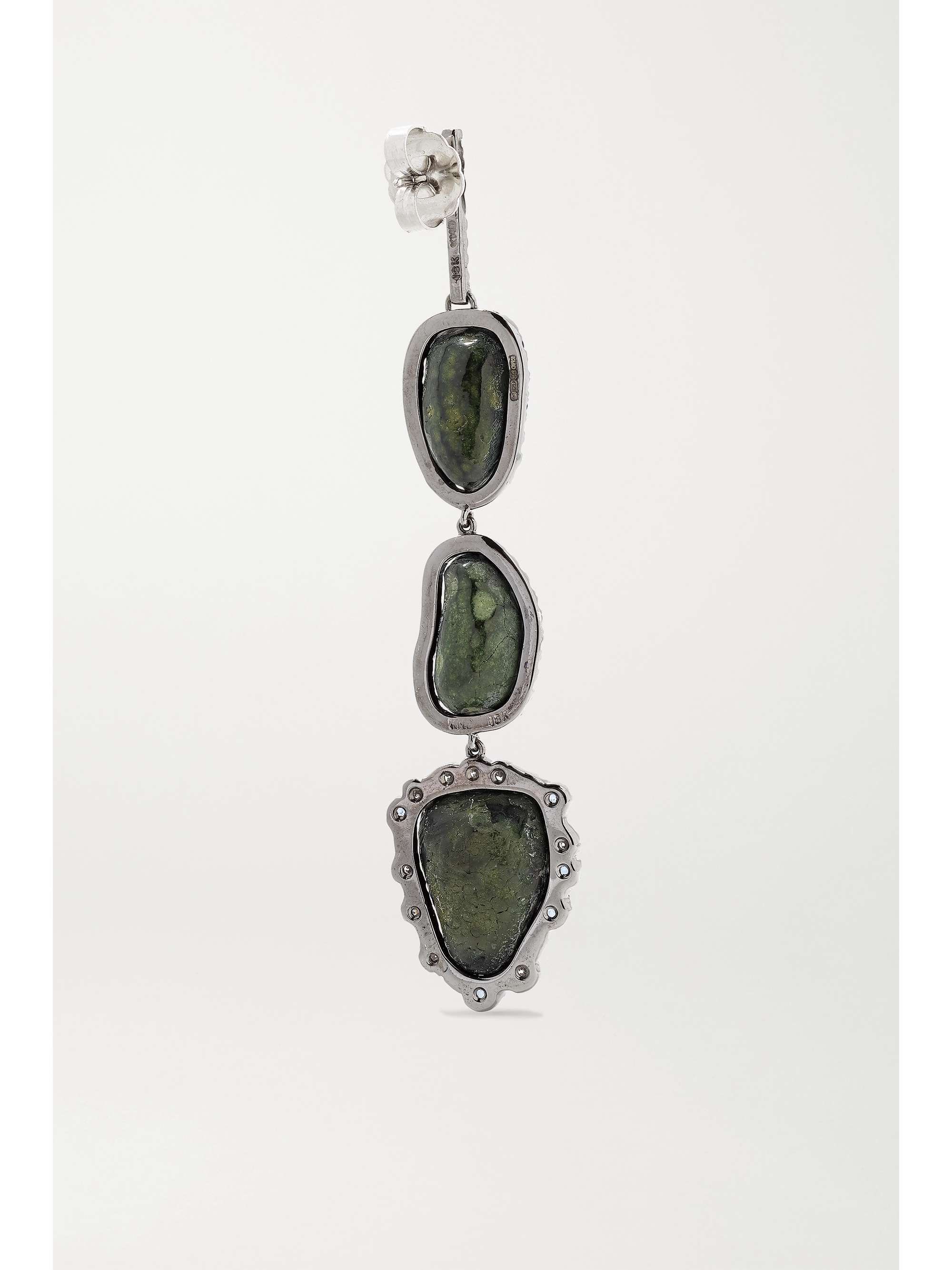 KIMBERLY MCDONALD 18-karat blackened white gold multi-stone earrings