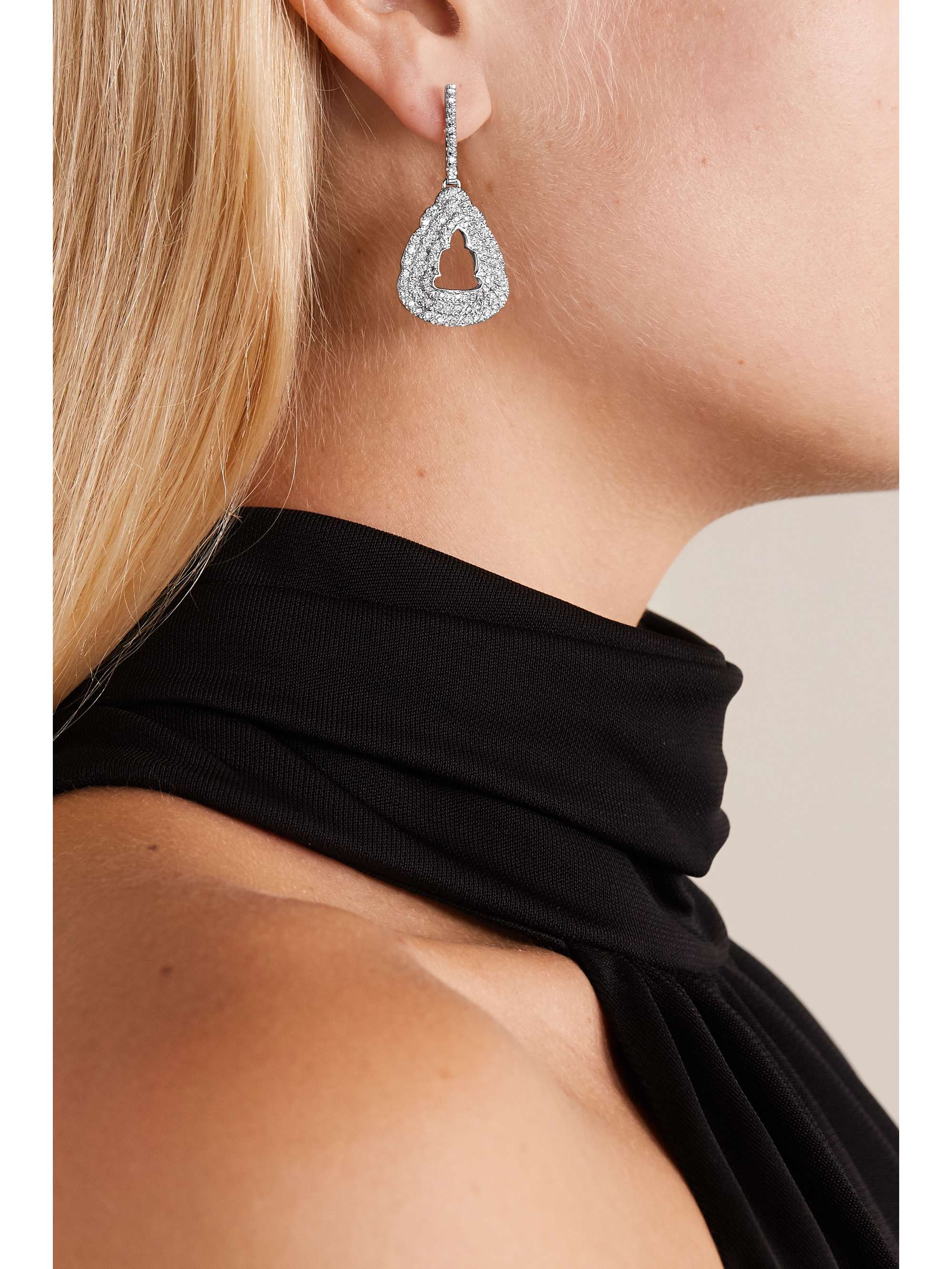 KIMBERLY MCDONALD + NET SUSTAIN 18-karat white gold diamond earrings