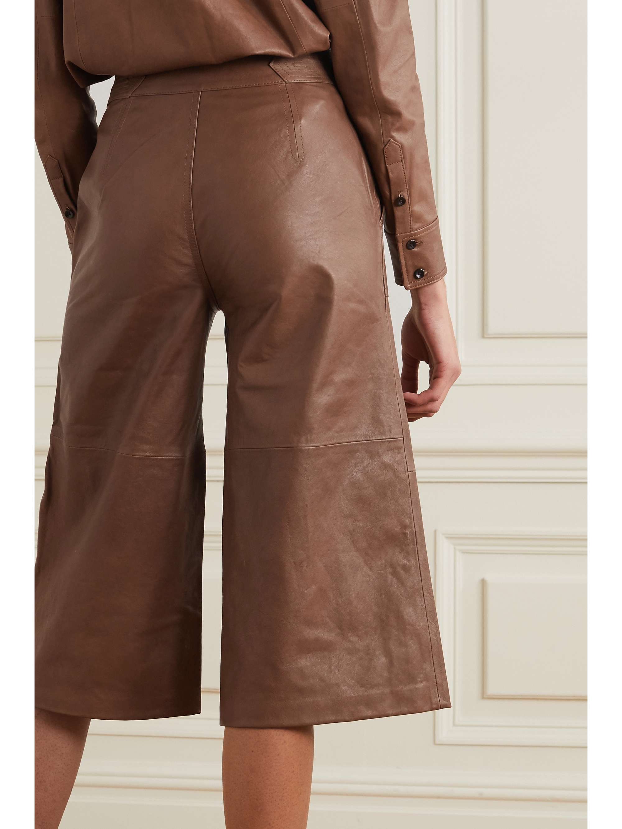 Tan Leather culottes | FRAME | NET-A-PORTER