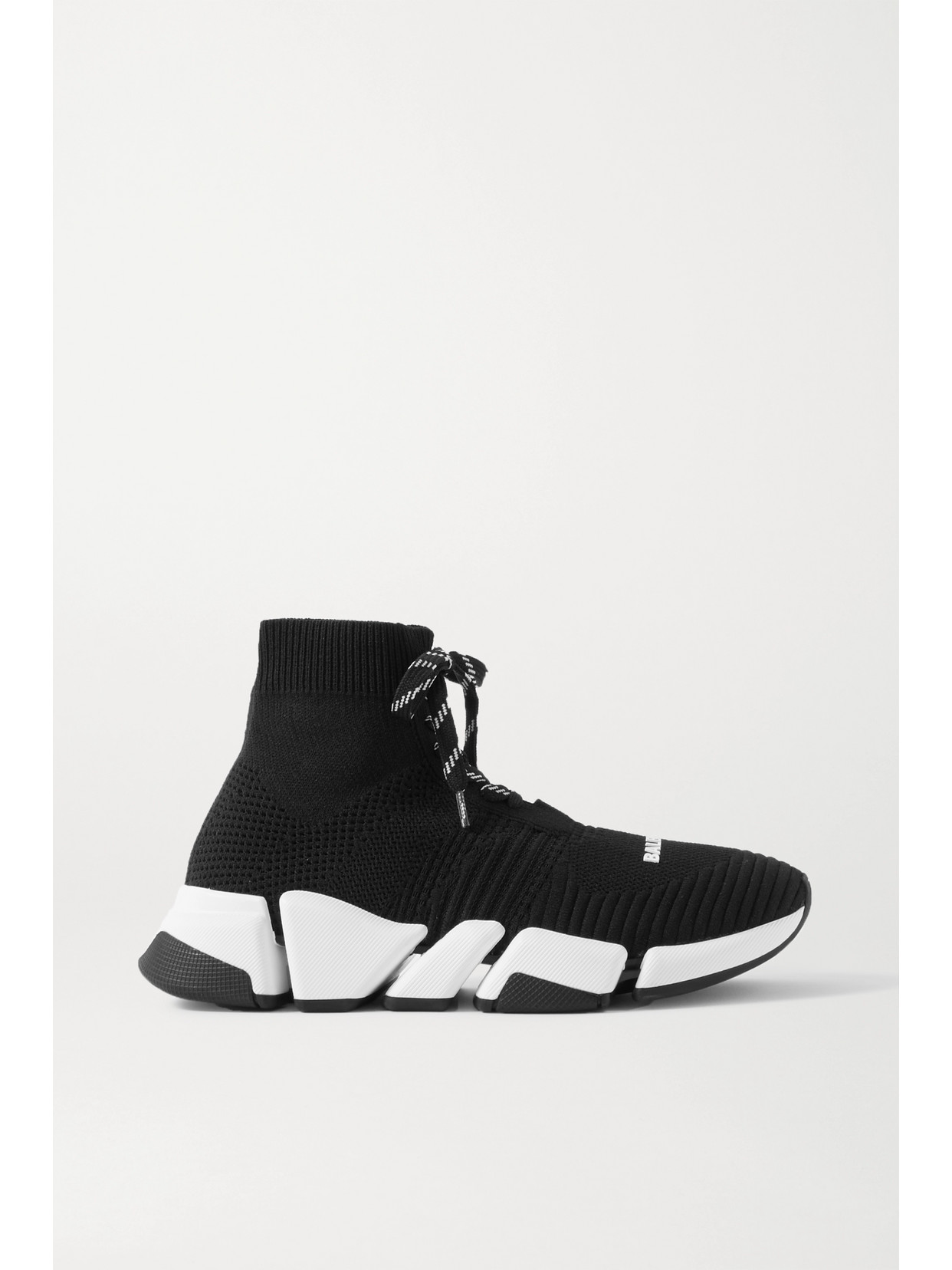 Balenciaga Speed 2.0 Lace up Knit Sneakers Delivery In 3 4 Weeks In Black White ModeSens