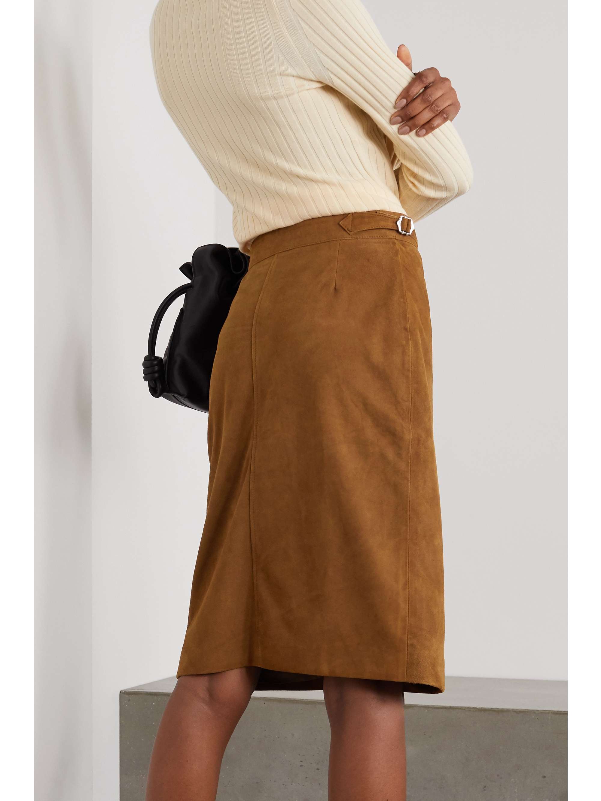 OFFICINE GÉNÉRALE Flora suede skirt