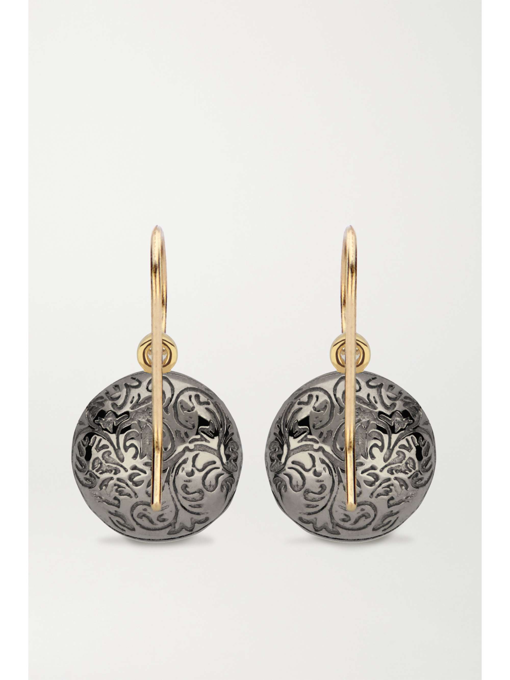 LARKSPUR & HAWK Olivia Button small 18-karat gold-dipped, quartz and diamond earrings