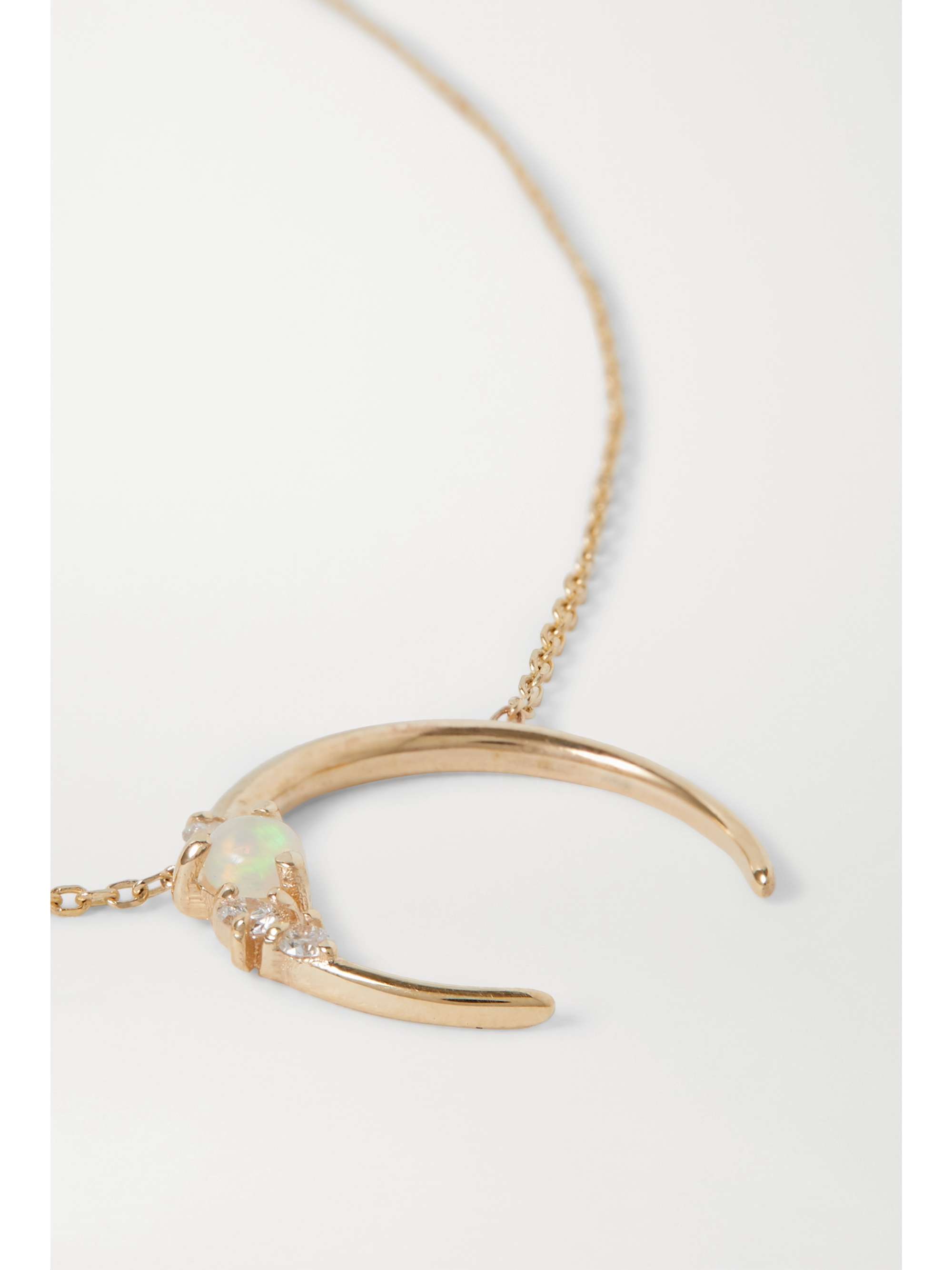 SARAH & SEBASTIAN Chroma 10-karat gold, diamond and opal necklace