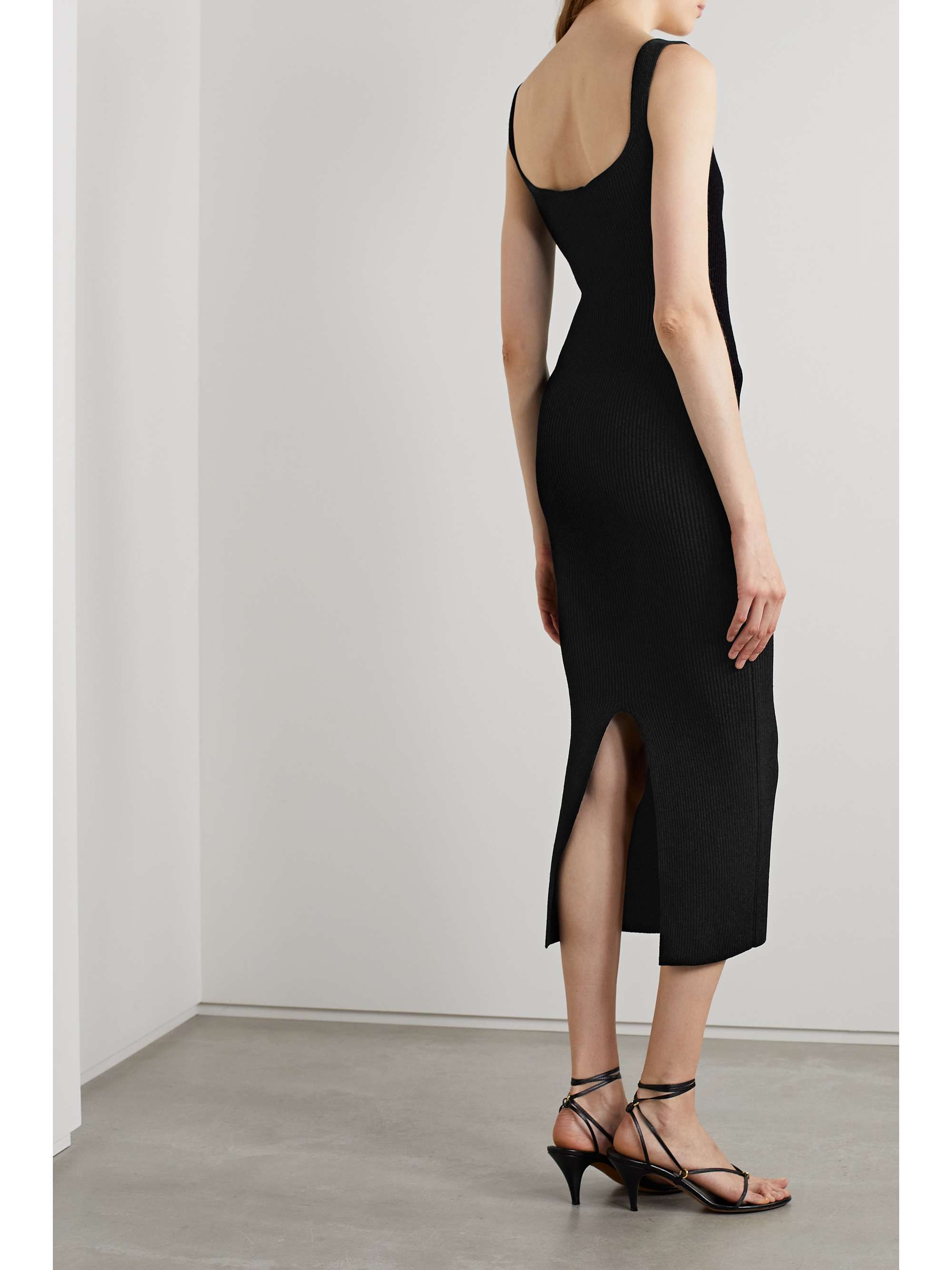 KHAITE Nina ribbed-knit midi dress