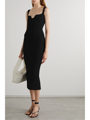 KHAITE Nina ribbed-knit midi dress