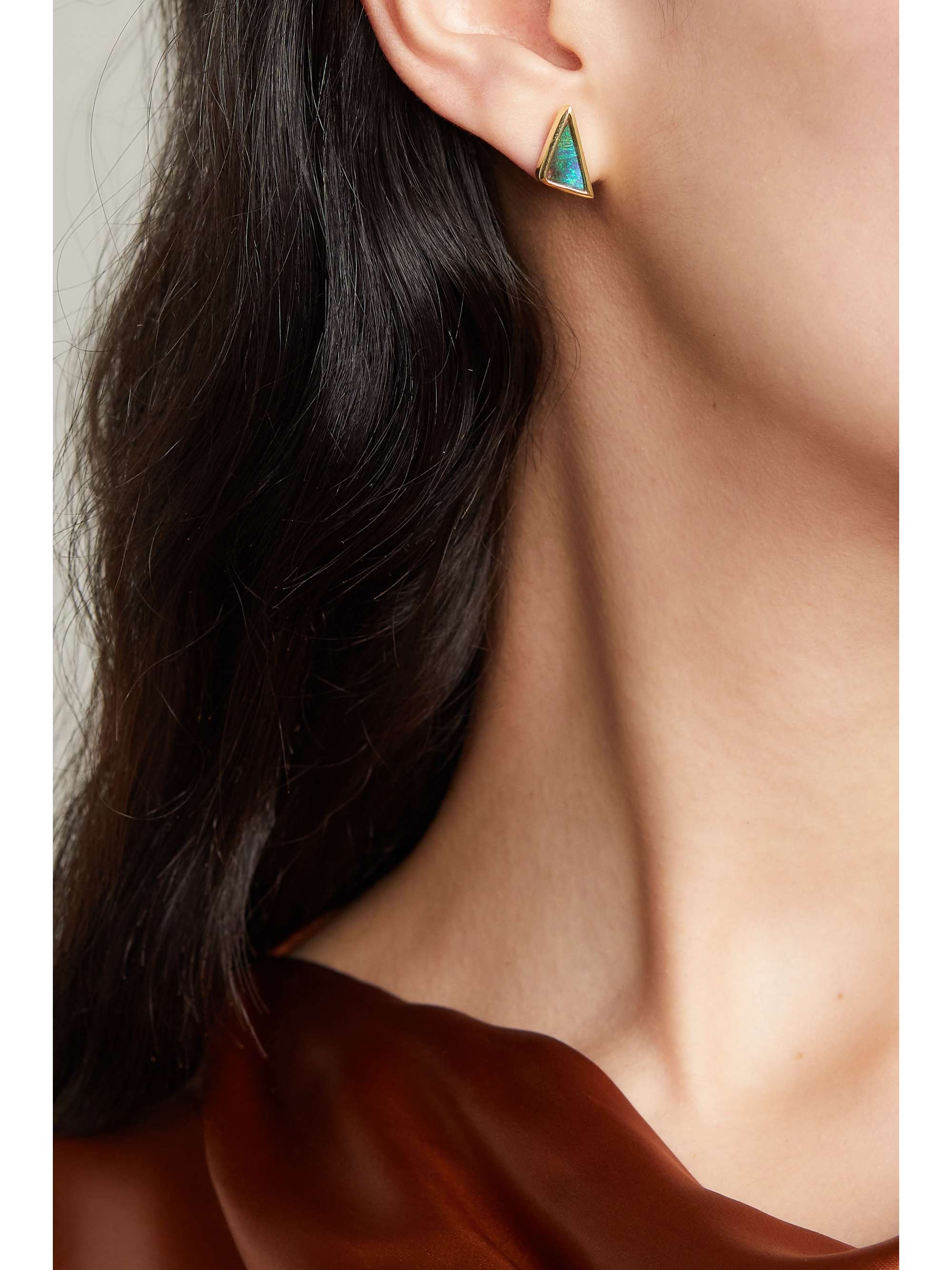KIMBERLY MCDONALD 18-karat gold opal earrings