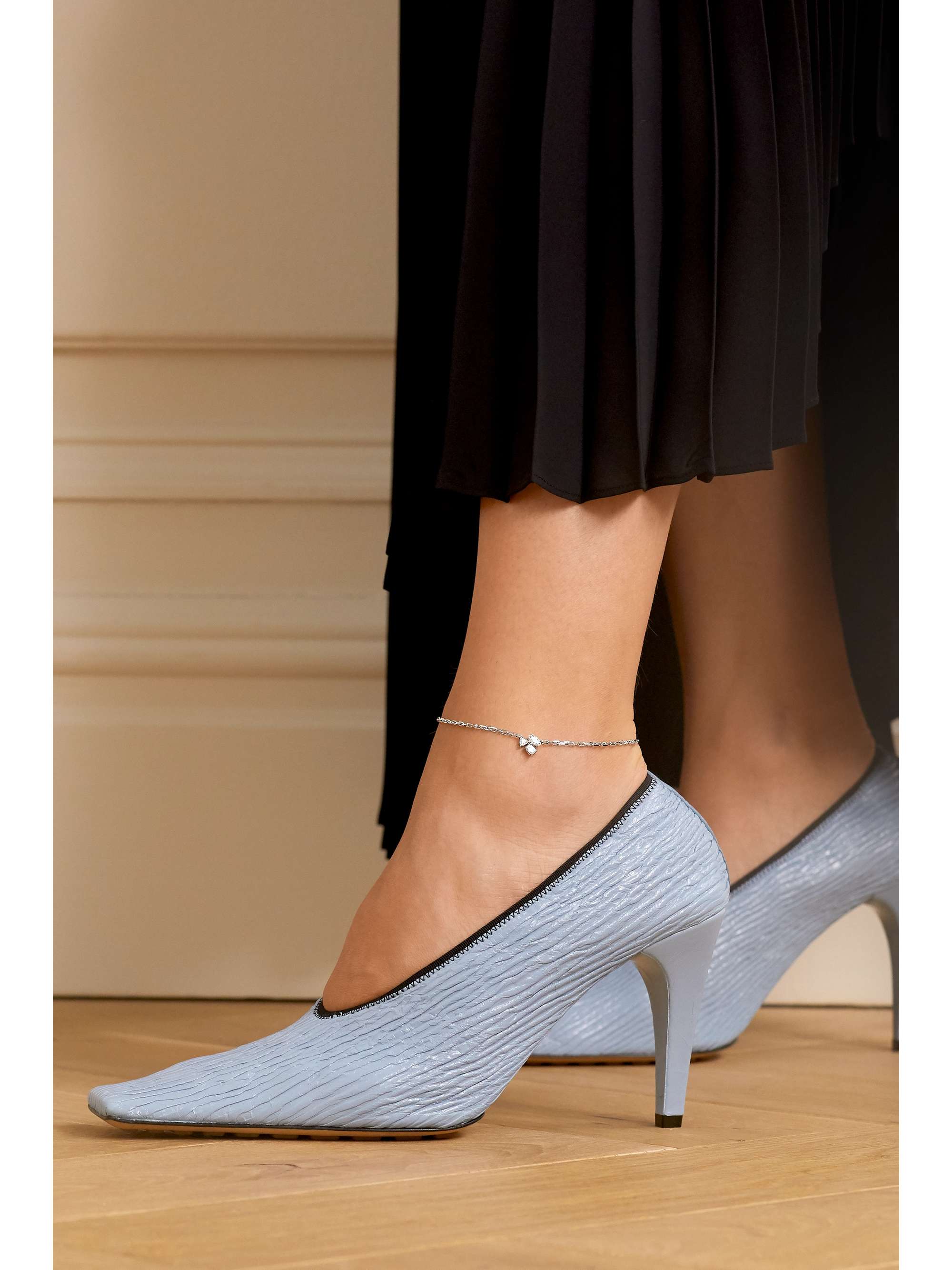 KIMBERLY MCDONALD 18-karat white gold diamond anklet