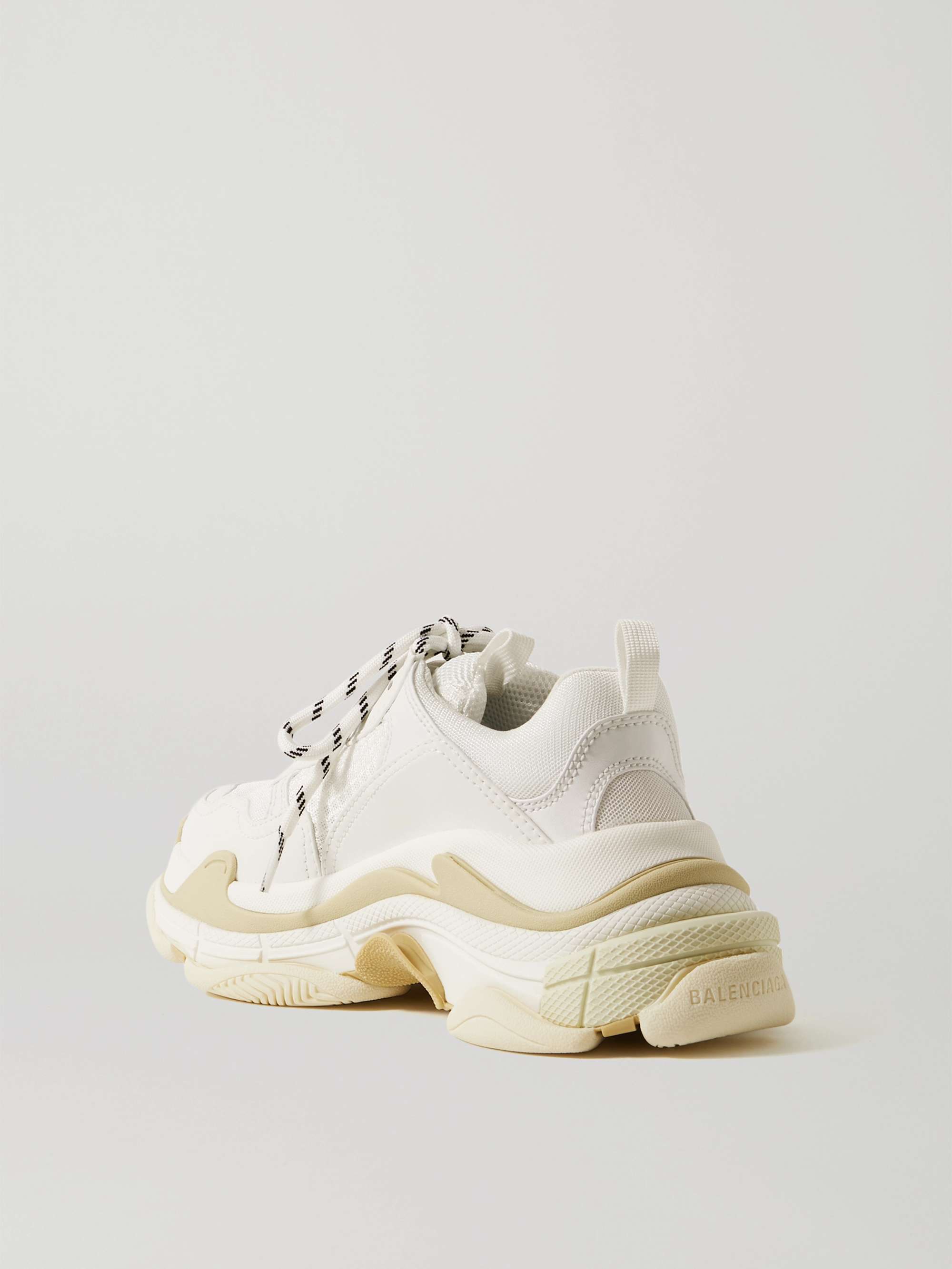 BALENCIAGA Triple S logo-embroidered leather, nubuck and mesh sneakers
