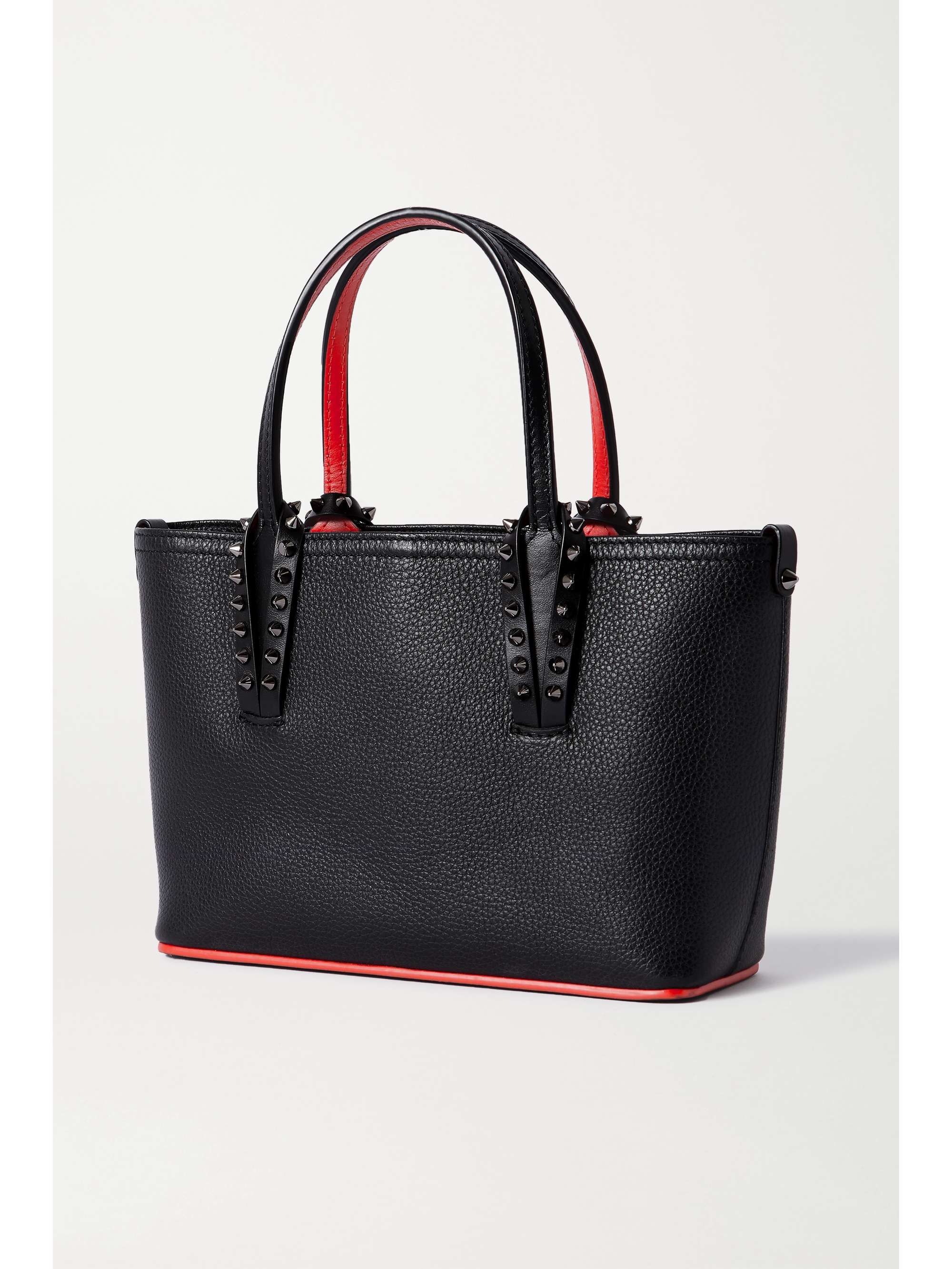CHRISTIAN LOUBOUTIN Cabata mini spiked textured-leather tote