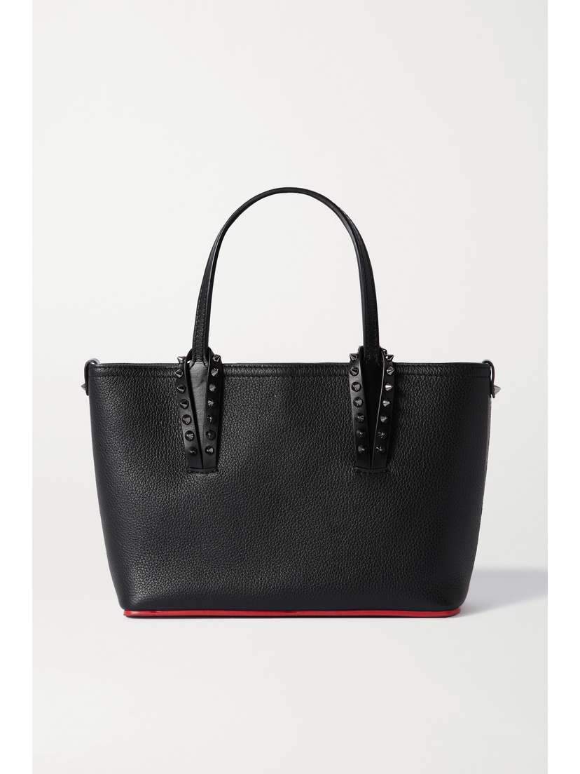 Christian Louboutin Cabata Mini Spiked Textured-leather Tote
