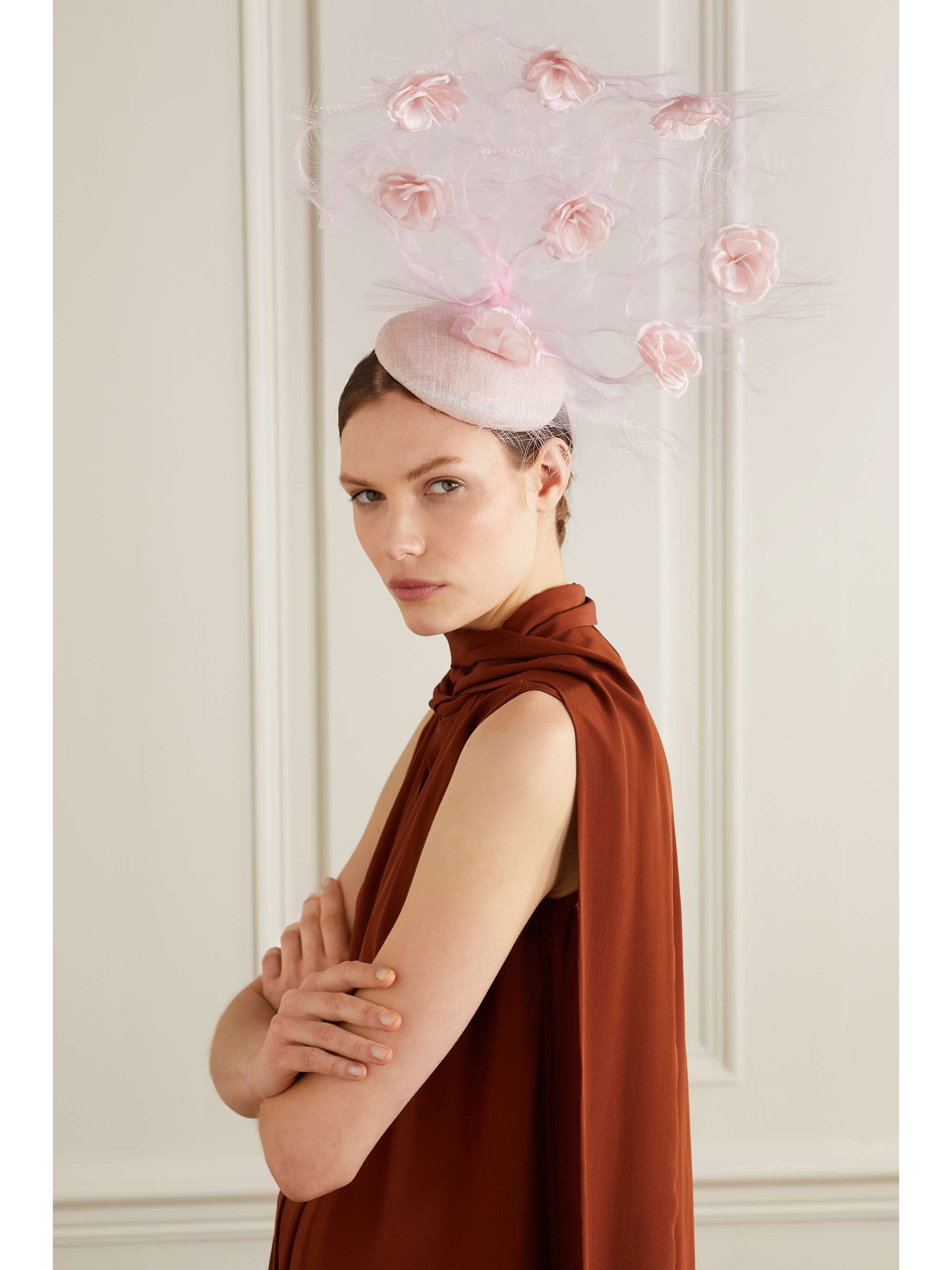 MERVE BAYINDIR Wangari tulle, silk and crinoline fascinator