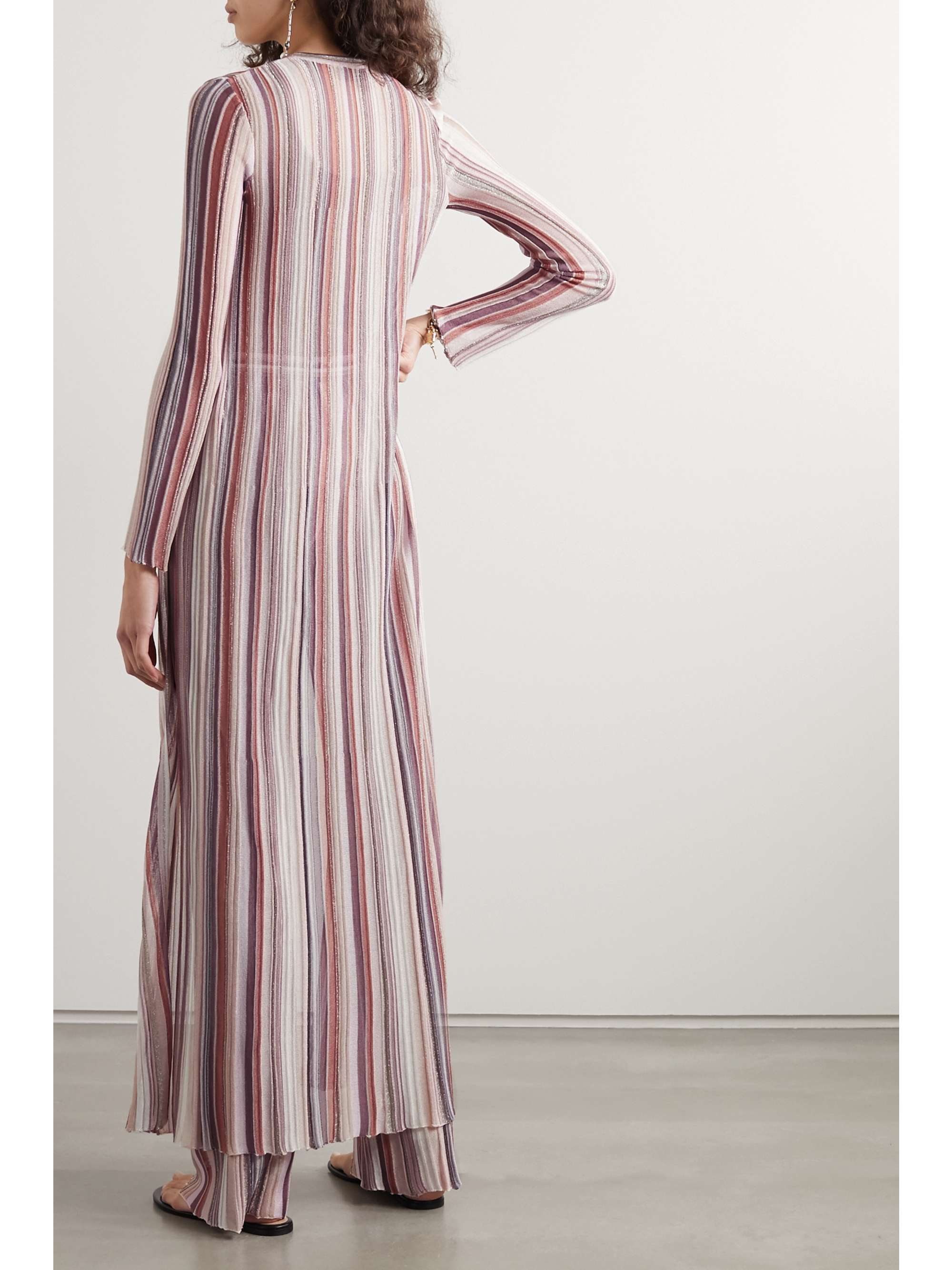 MISSONI Metallic striped crochet-knit cardigan