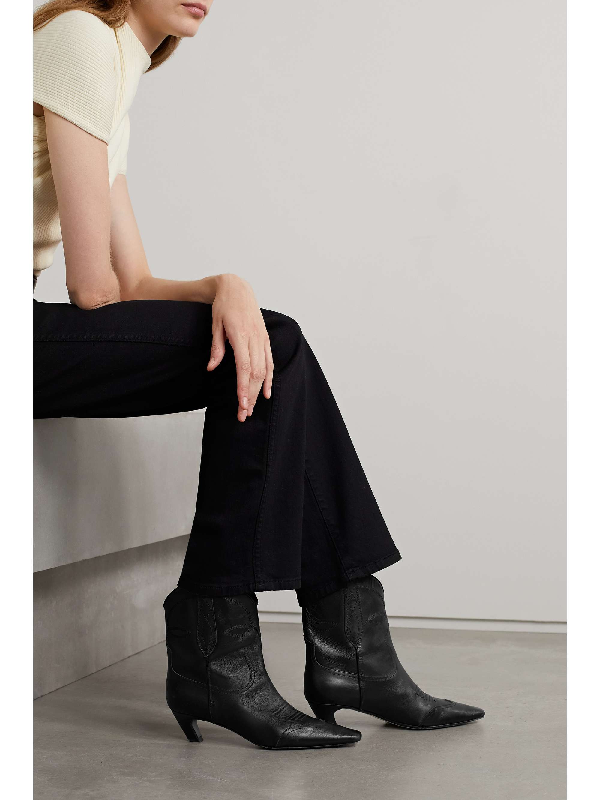 KHAITE Dalls leather cowboy boots | NET-A-PORTER